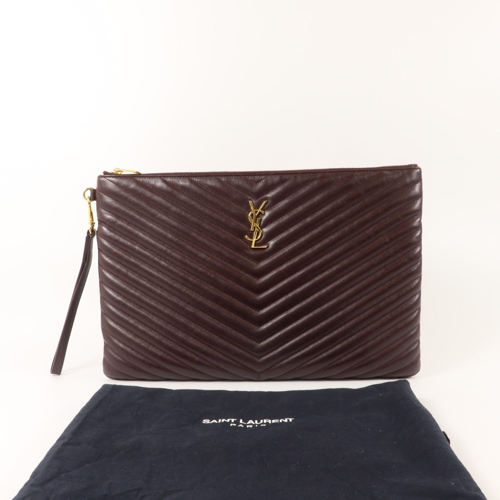 SAINT LAURENT 羊皮皮革Pouch手拿包