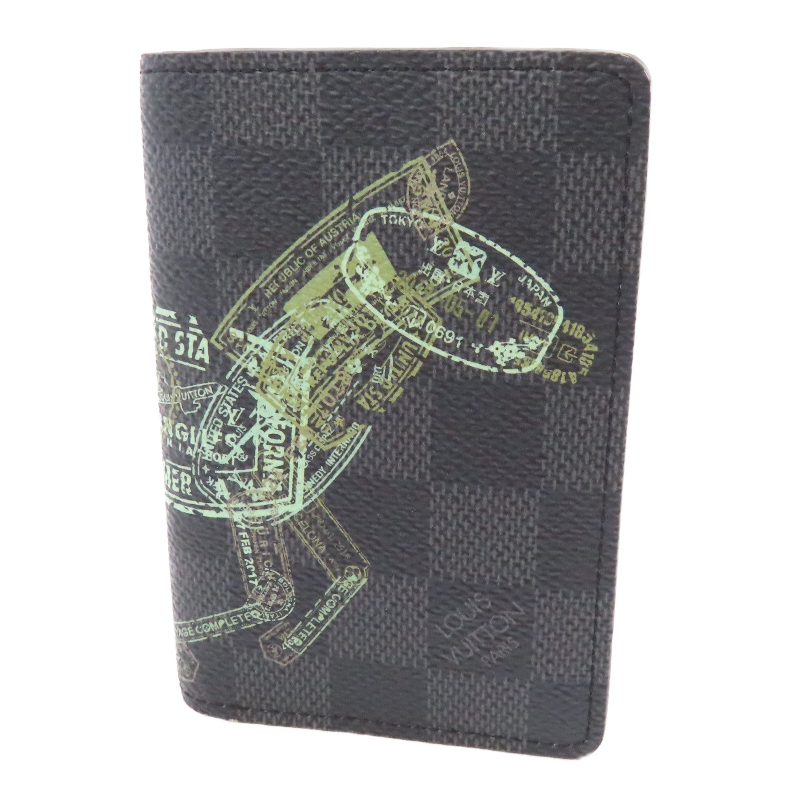 LOUIS VUITTON Damier Graphite Card Case卡片套黑色/綠色