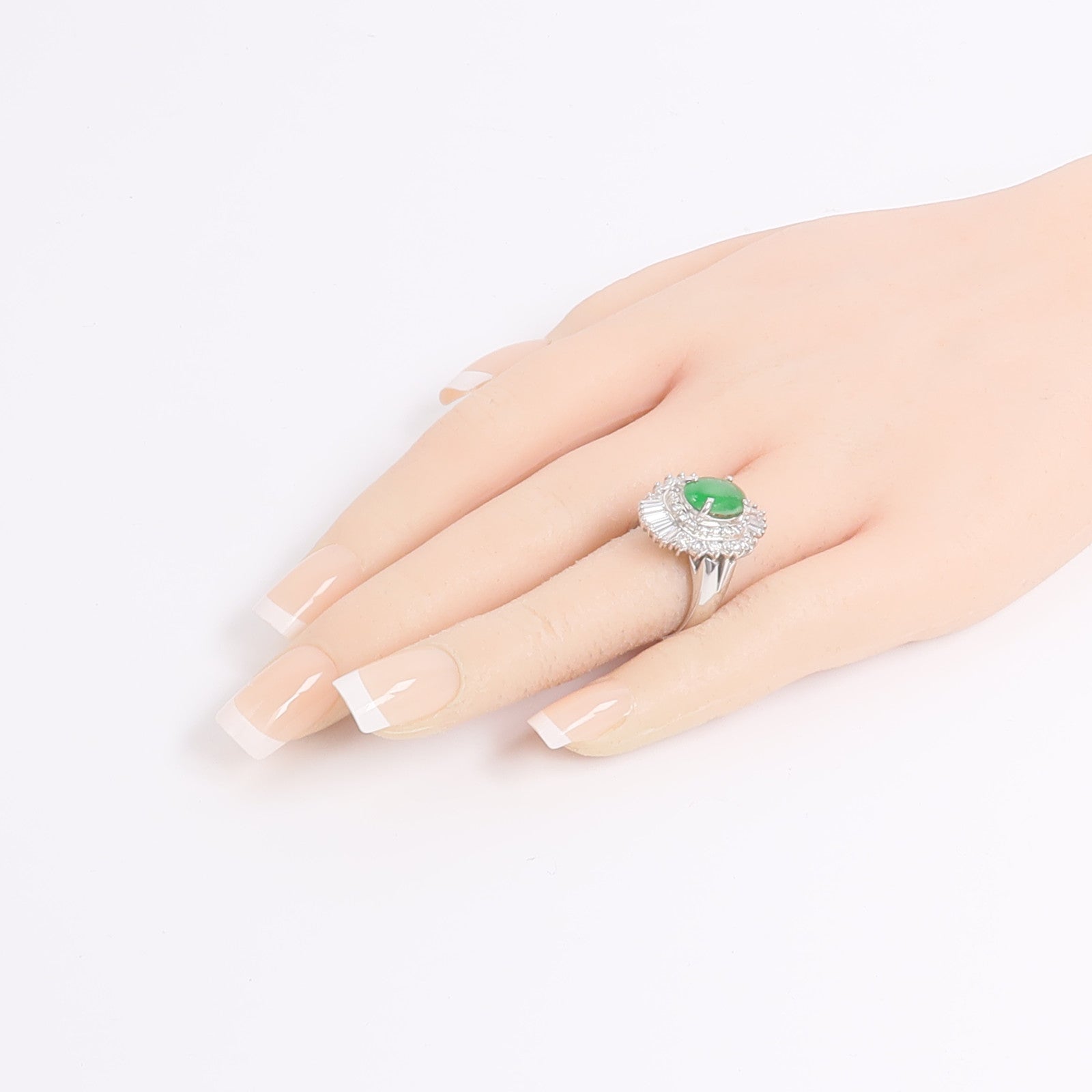 JEWELRY PT900鉑金Jade Diamond Ring翡翠/鑽石戒指