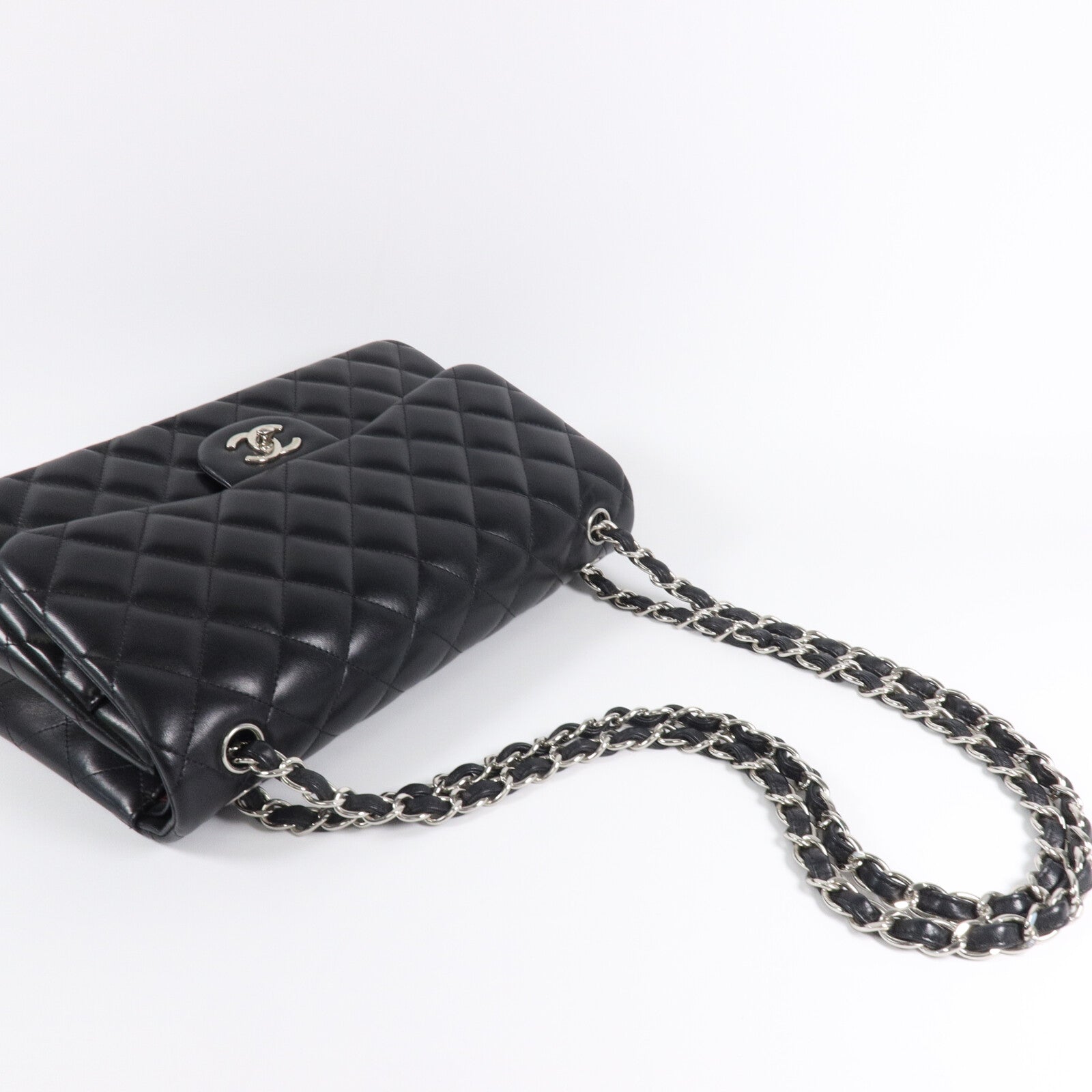 CHANEL 羊皮皮革Large Classic鏈帶肩背袋