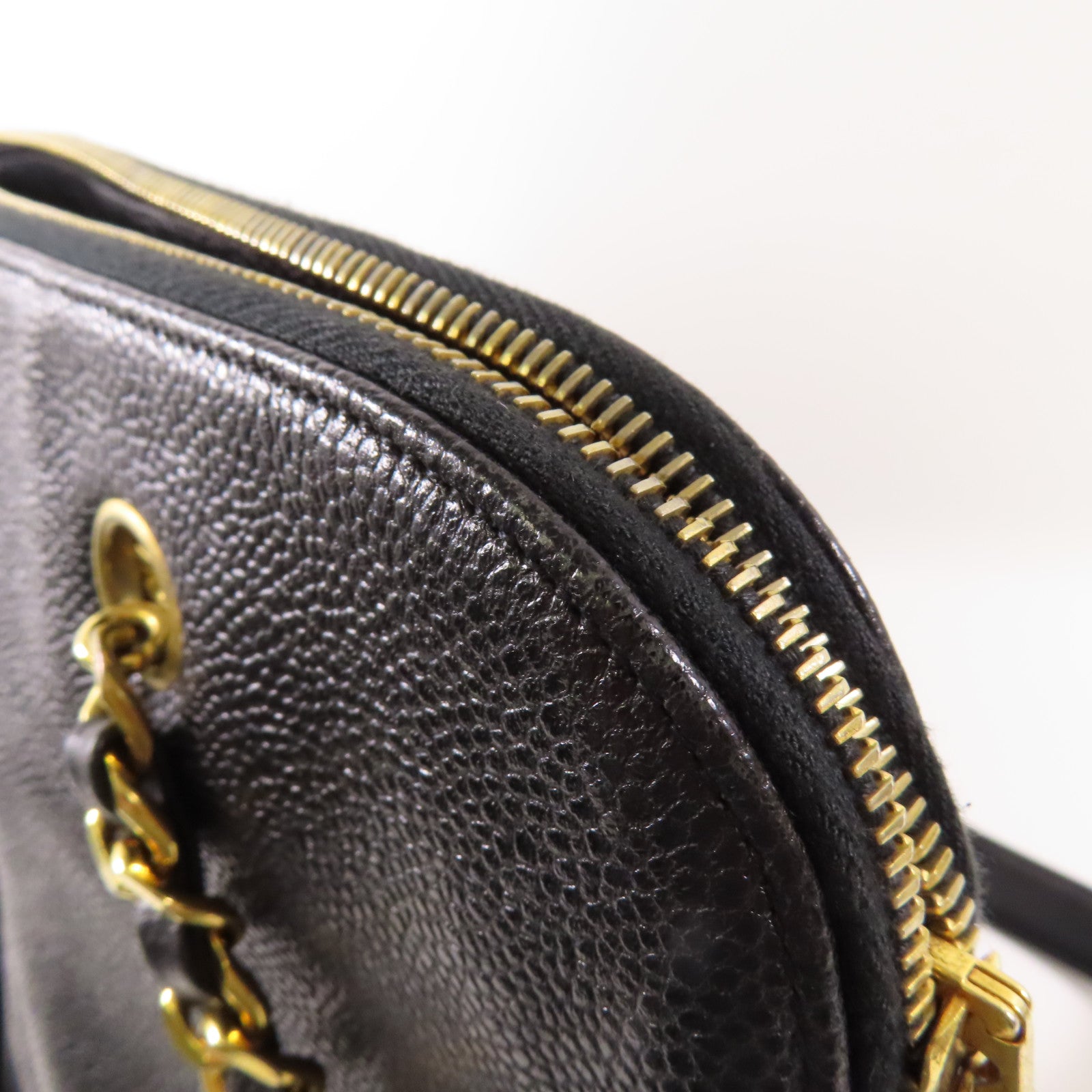 CHANEL 牛皮皮革Vintage Chain Shoulder Tote金扣鏈帶肩背袋/手挽袋