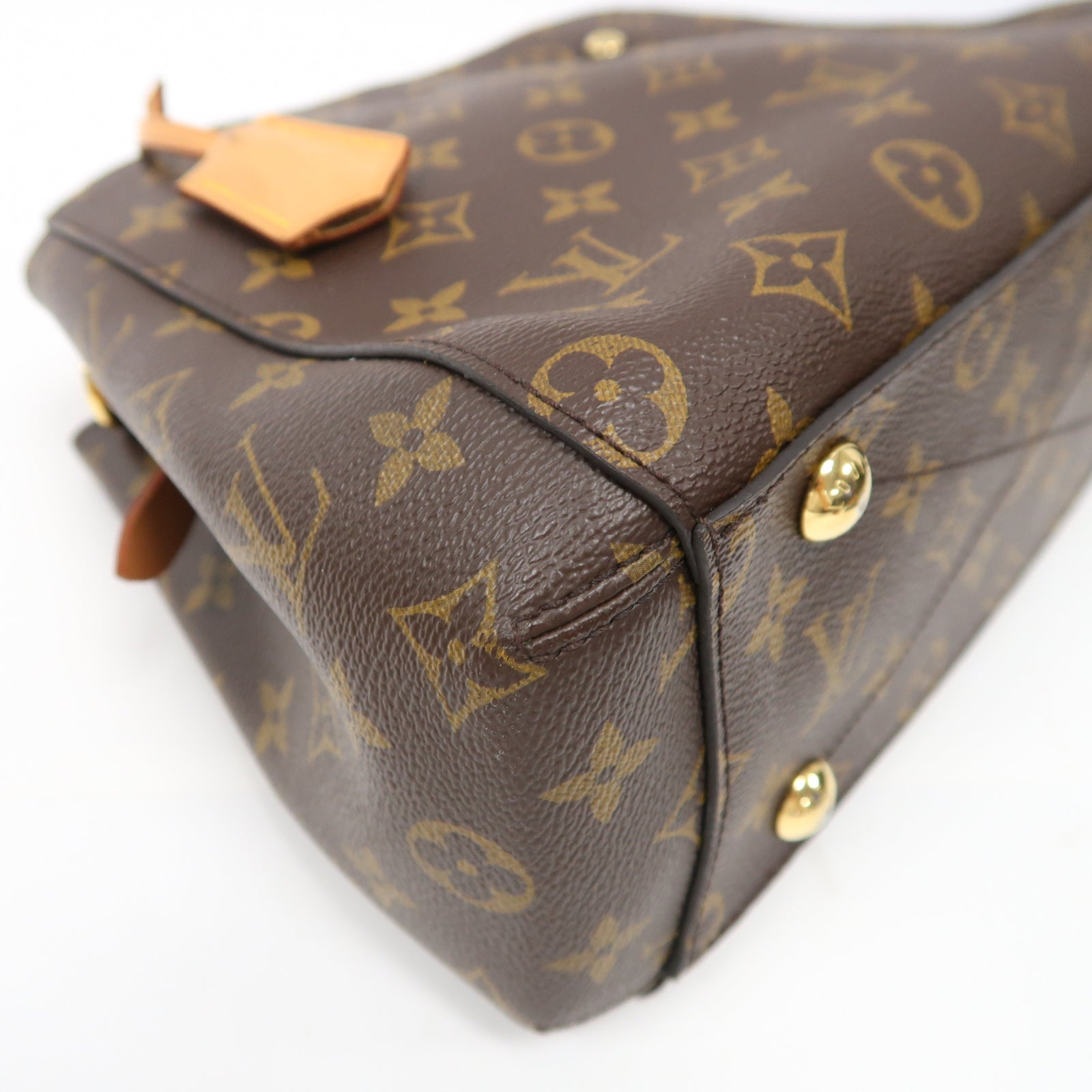 LOUIS VUITTON Monogram Montaigne BB金扣手挽肩背兩用袋啡色