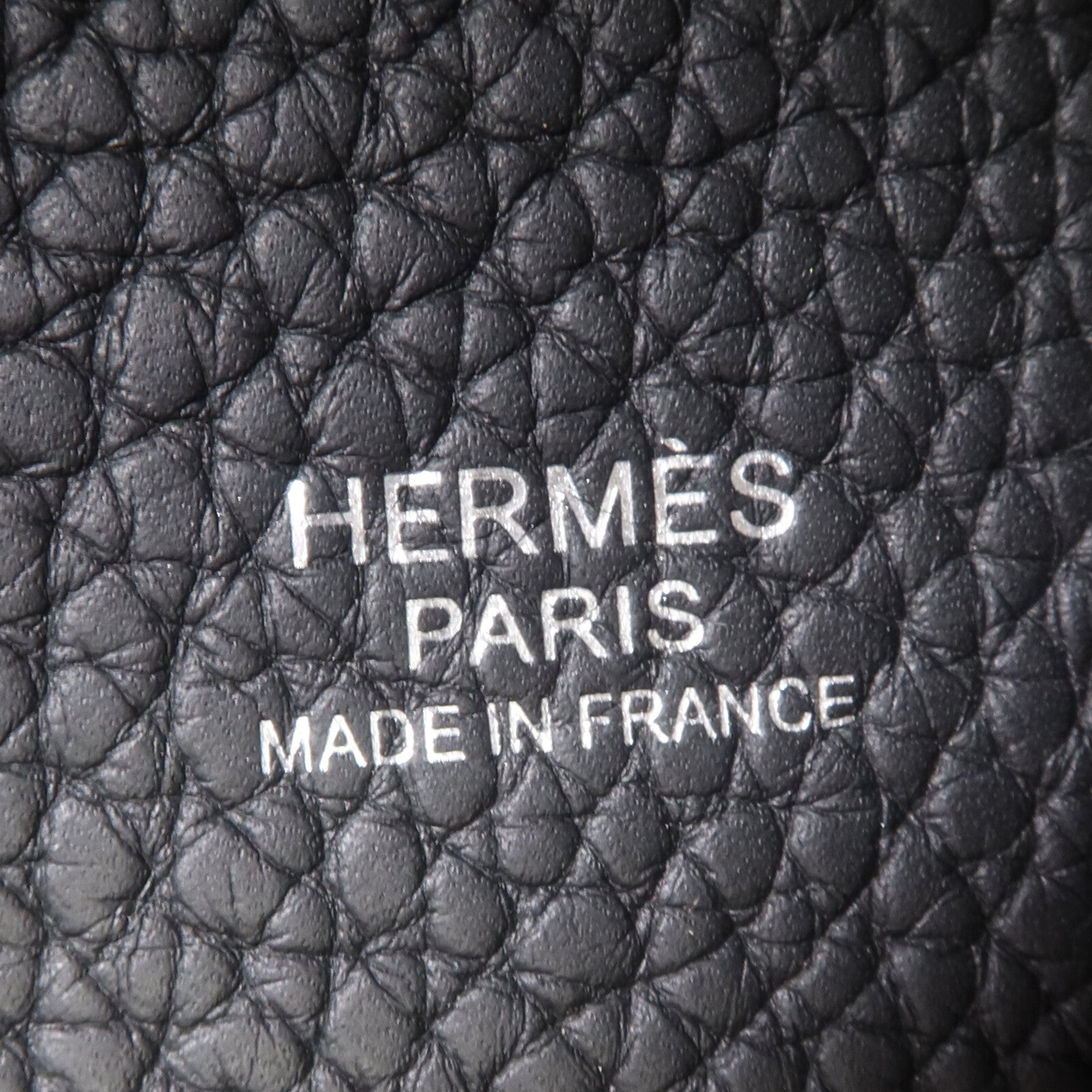 HERMES Clemence皮革Picotin MM銀扣手挽袋Noir