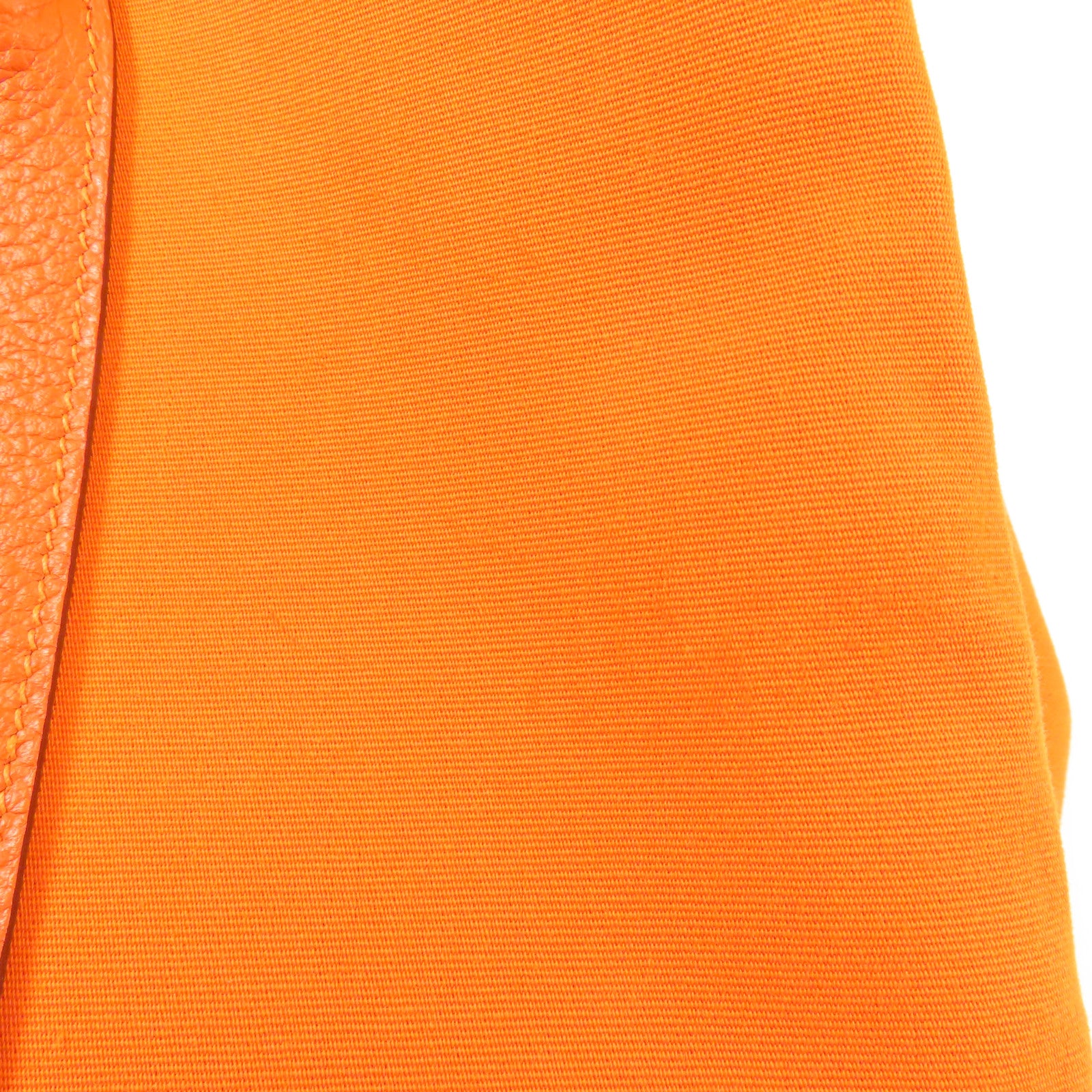 HERMES 帆布Garden Party銀扣手挽袋Orange