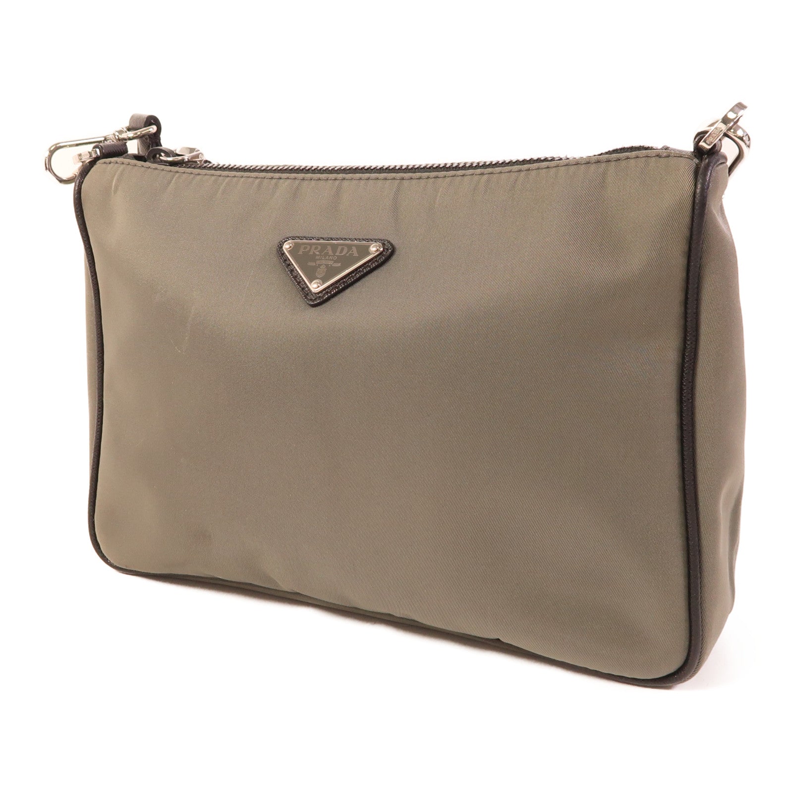 PRADA 尼龍Shoulder Bag銀扣肩背袋