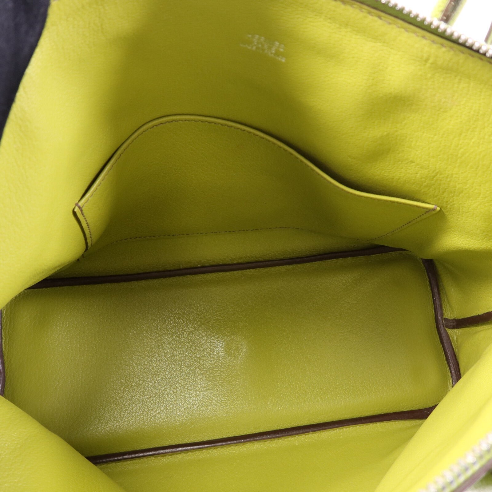 HERMES Togo皮革Bolide1923 30銀扣手挽袋Vert Anis