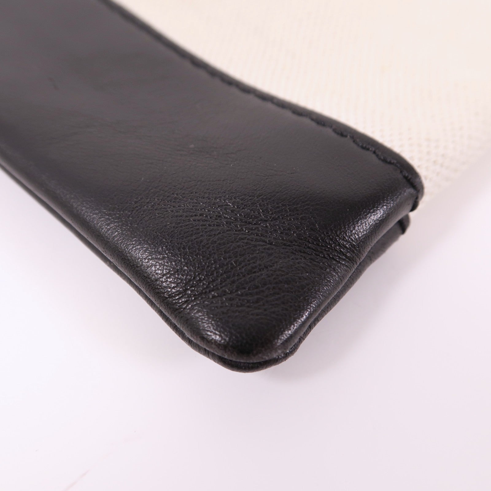 BALENCIAGA 帆布/皮革Pouch銀扣手拿包