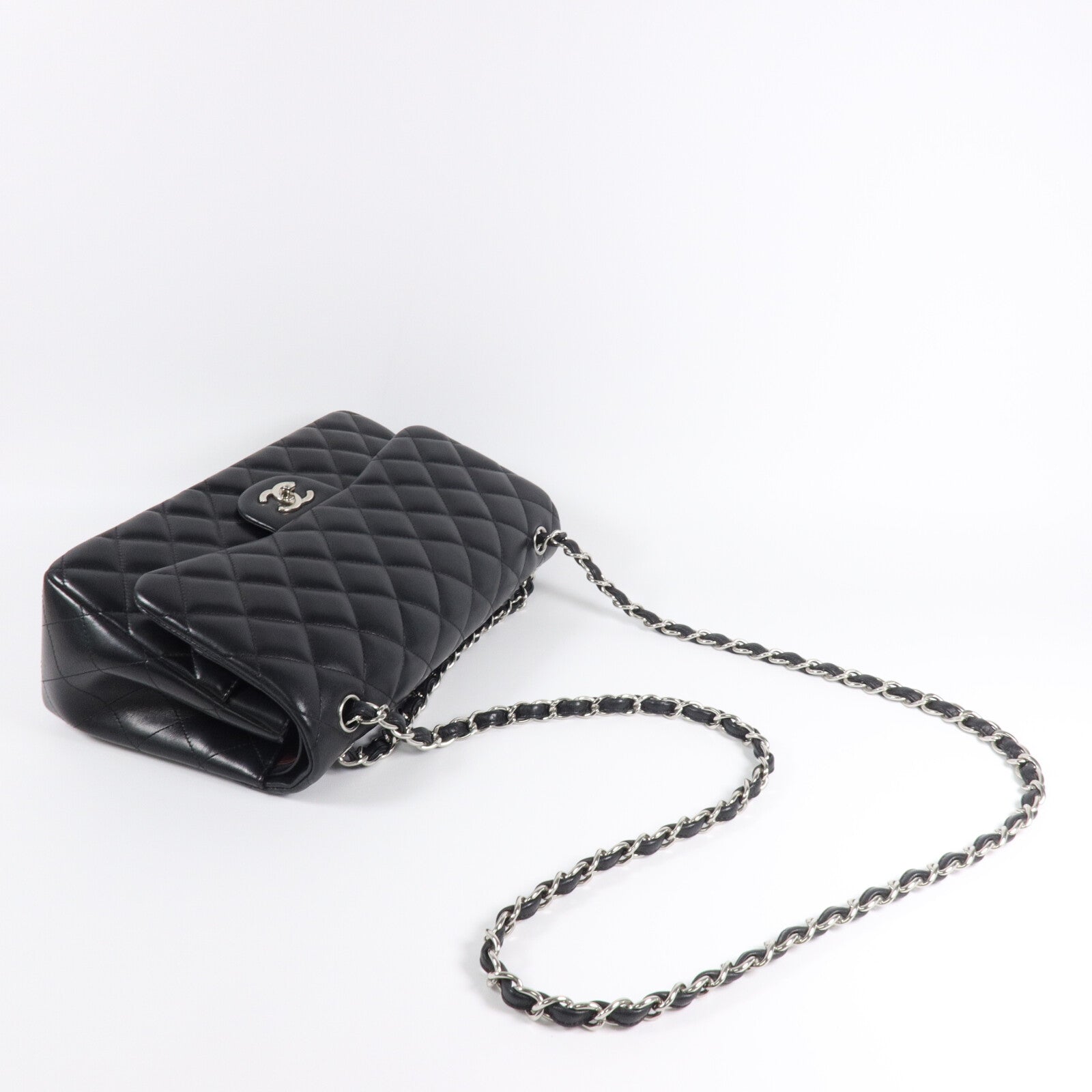 CHANEL 羊皮皮革Large Classic鏈帶肩背袋