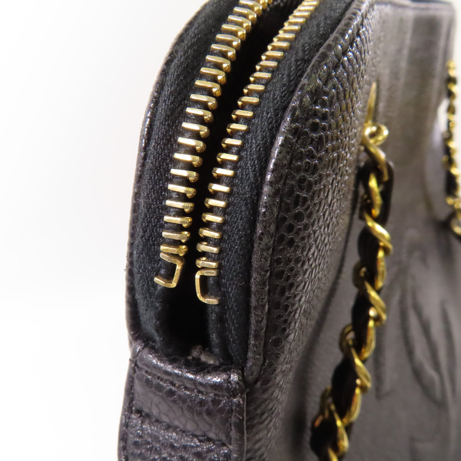 CHANEL 牛皮皮革Vintage Chain Shoulder Tote金扣鏈帶肩背袋/手挽袋
