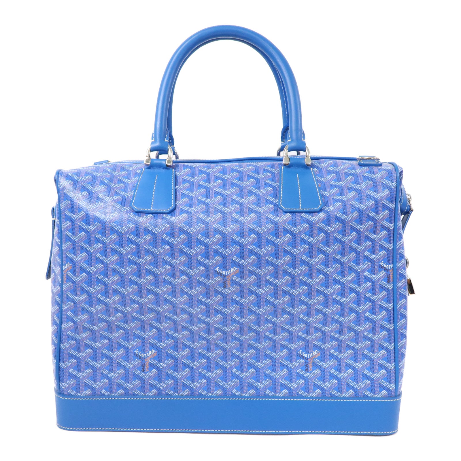 GOYARD 塗層帆布2Way Shoulder Bag銀扣手挽肩背兩用袋藍色
