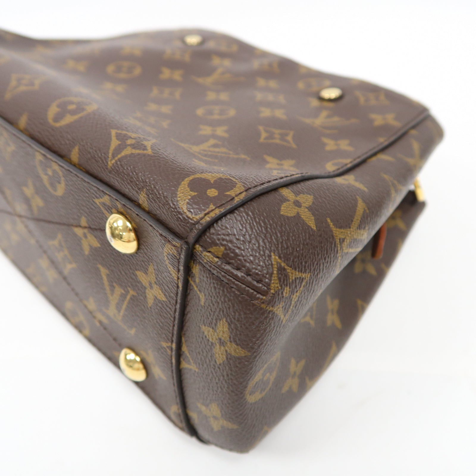 LOUIS VUITTON Monogram Montaigne BB金扣手挽肩背兩用袋啡色