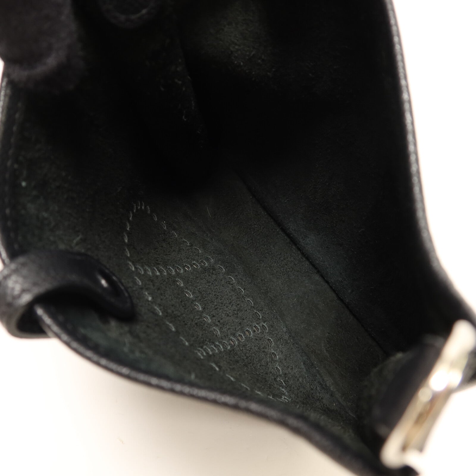 HERMES Epsom皮革Evelyne TPM銀扣肩背袋Noir