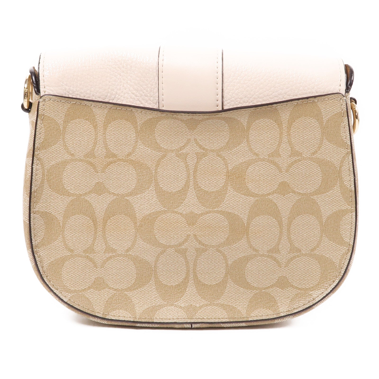 COACH 塗層帆布Georgie Saddle Bag金扣肩背袋