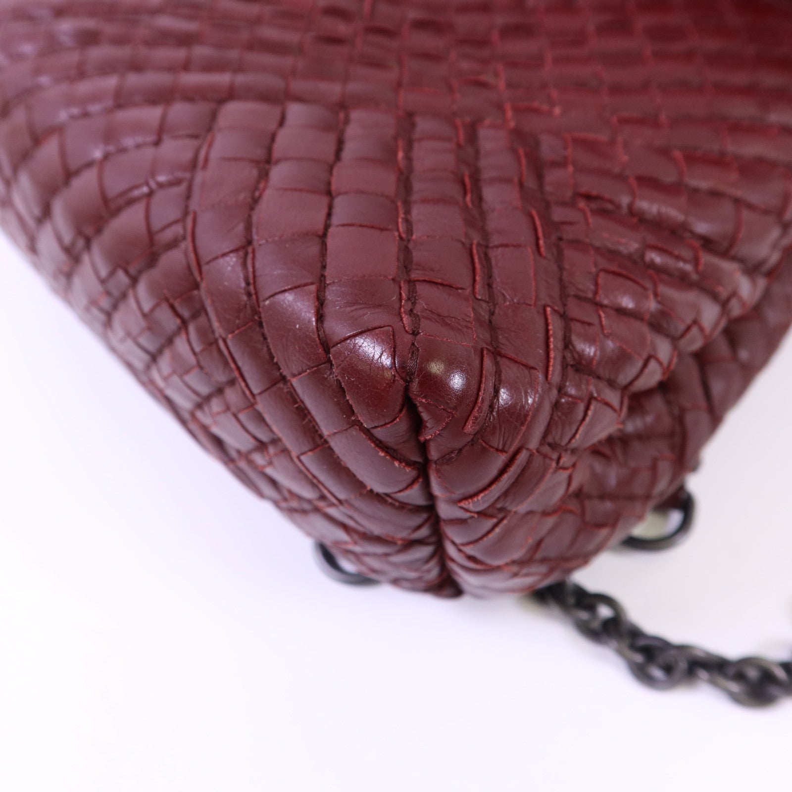 BOTTEGA VENETA 【激減優惠】織紋皮革Shoulder Bag鏈帶肩背袋