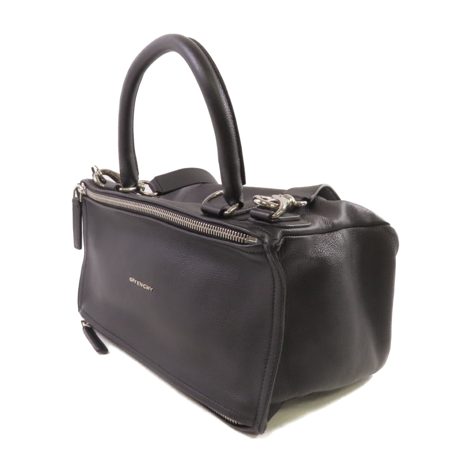 GIVENCHY 【激減優惠】牛皮皮革Pandora 2Way Shoulder Bag銀扣手挽肩背袋兩用袋黑色
