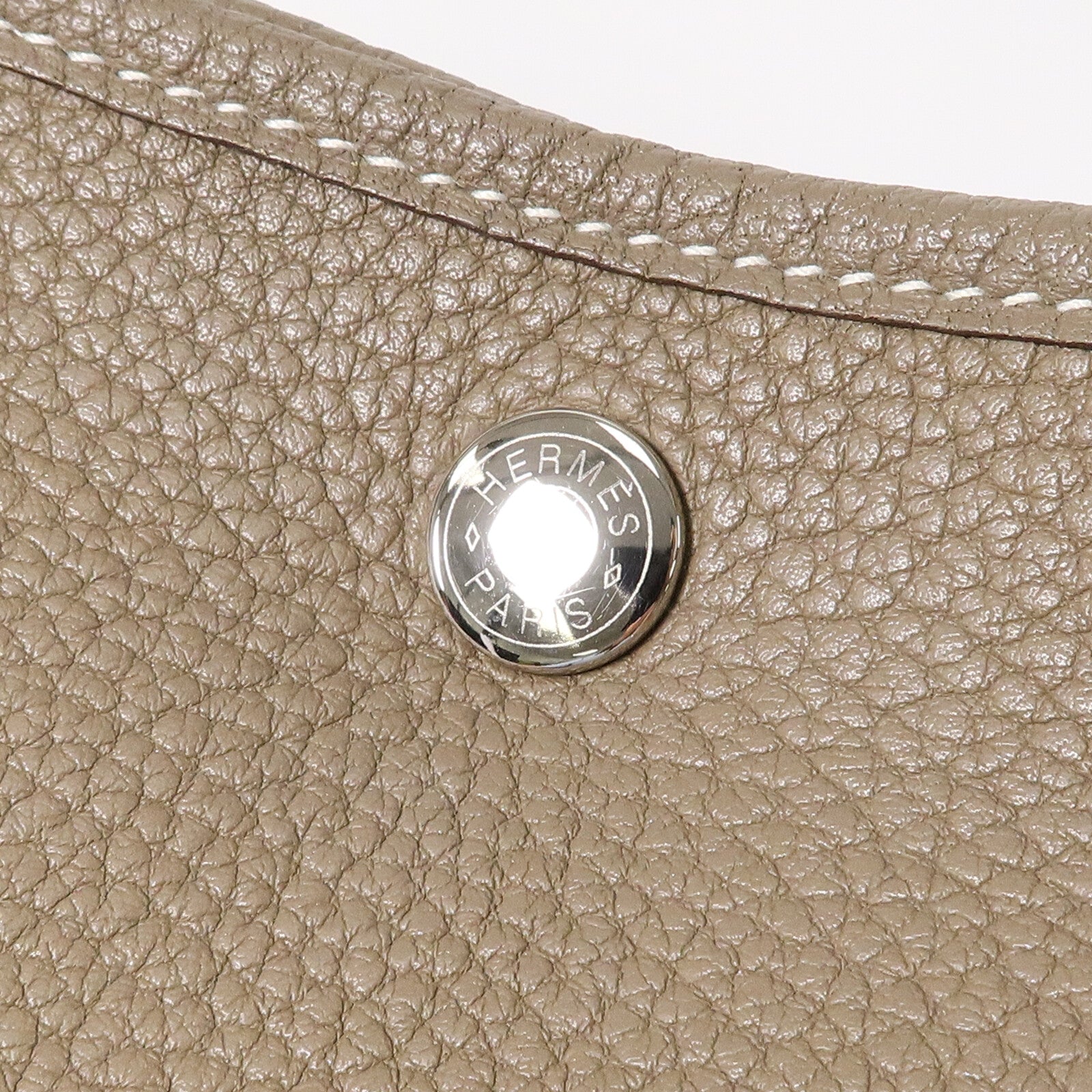 HERMES Negonda皮革Garden Party PM手挽袋Etoupe