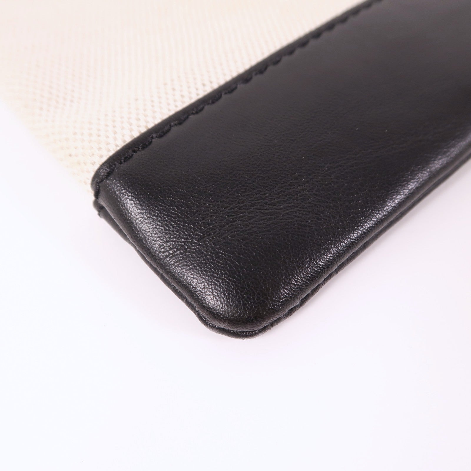 BALENCIAGA 帆布/皮革Pouch銀扣手拿包