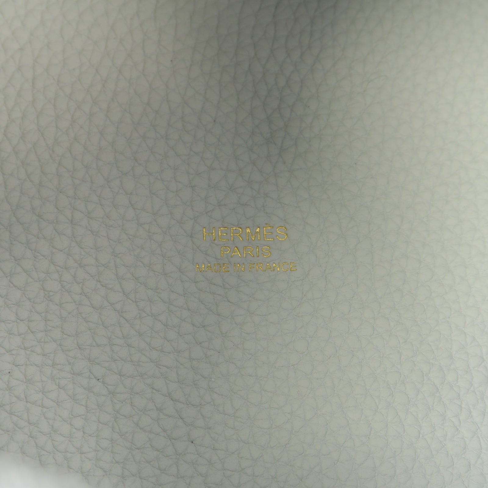 HERMES Clemence皮革Picotin PM金扣手挽袋淺藍色
