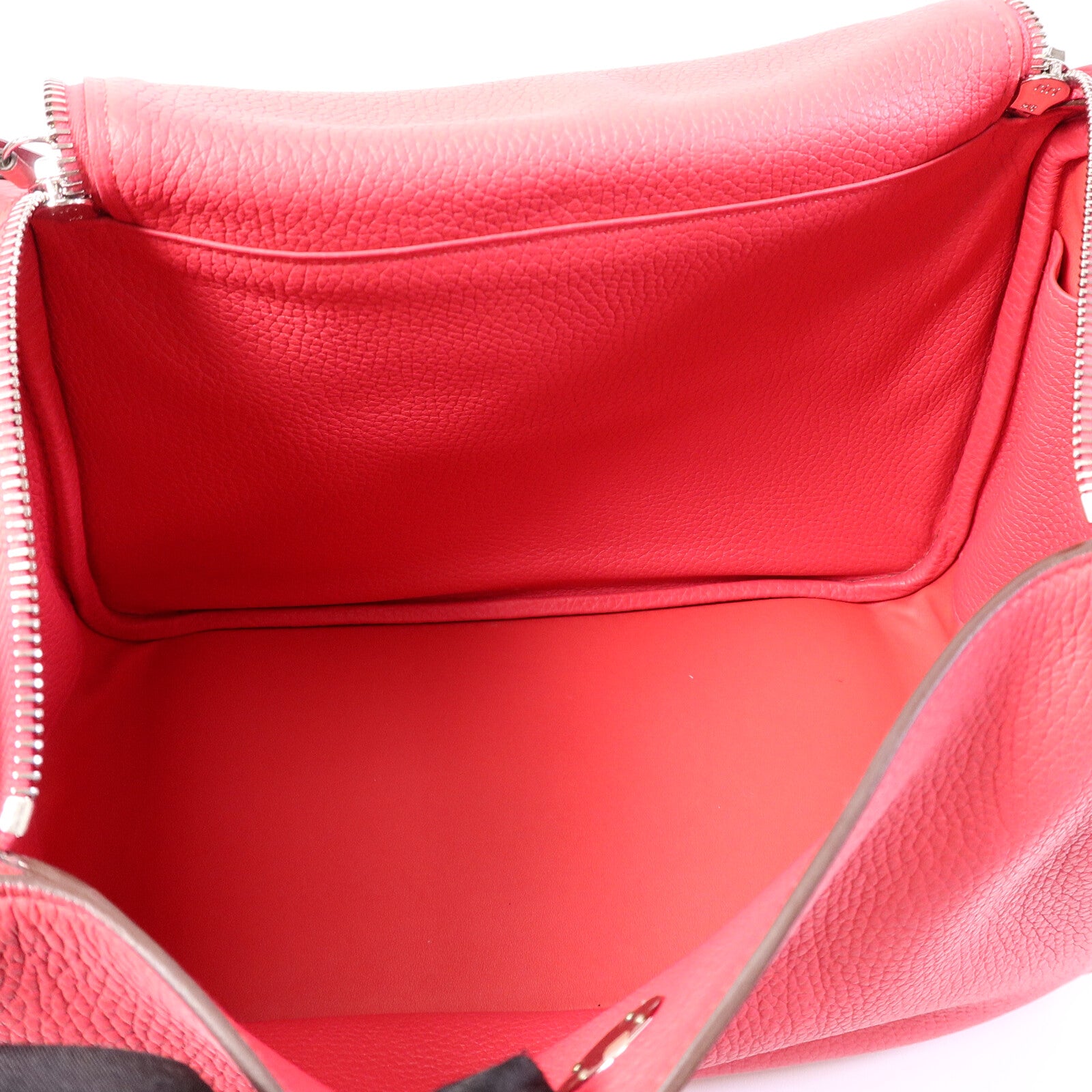 HERMES Clemence皮革Lindy 30肩背袋Rose Extreme