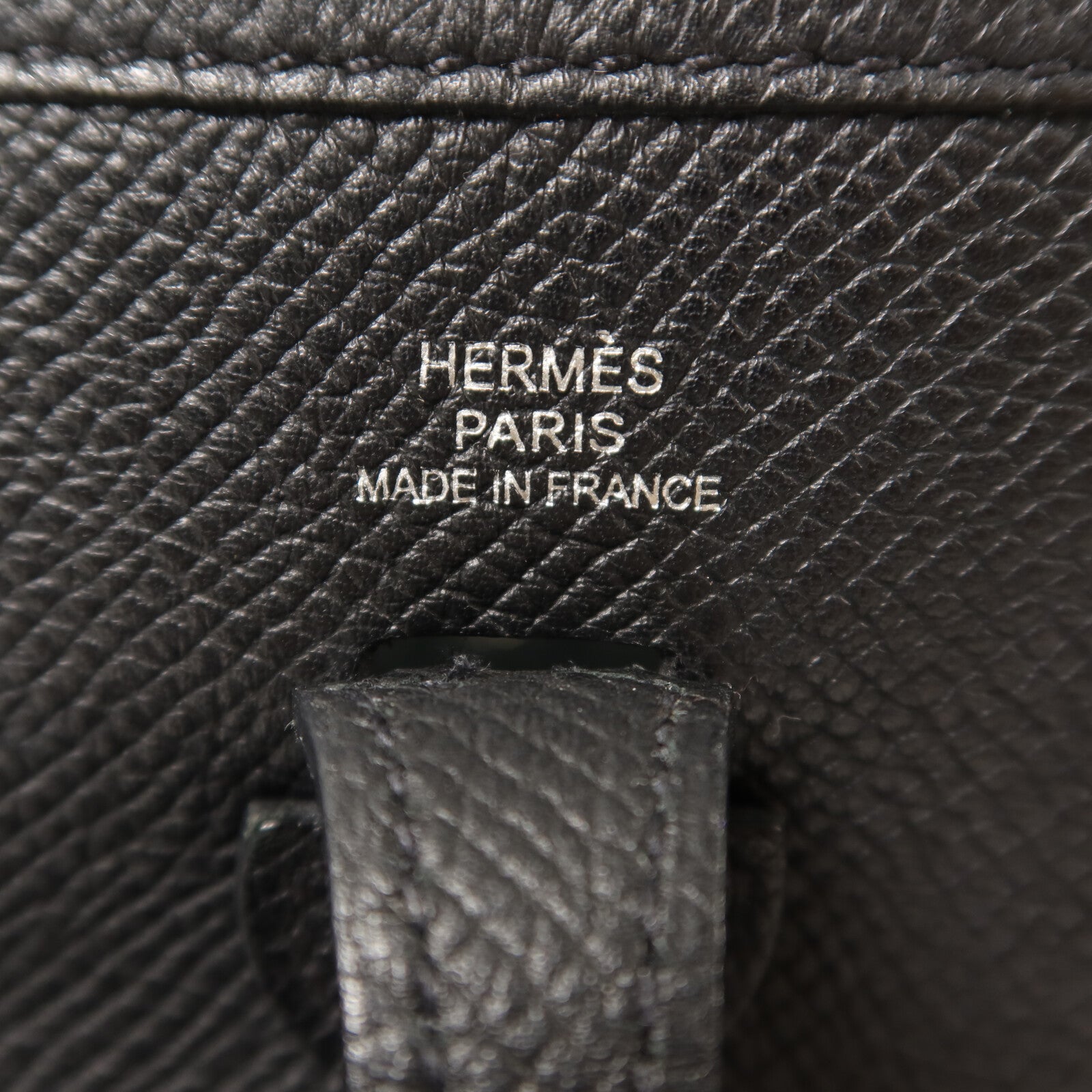 HERMES Epsom皮革Evelyne TPM銀扣肩背袋Noir