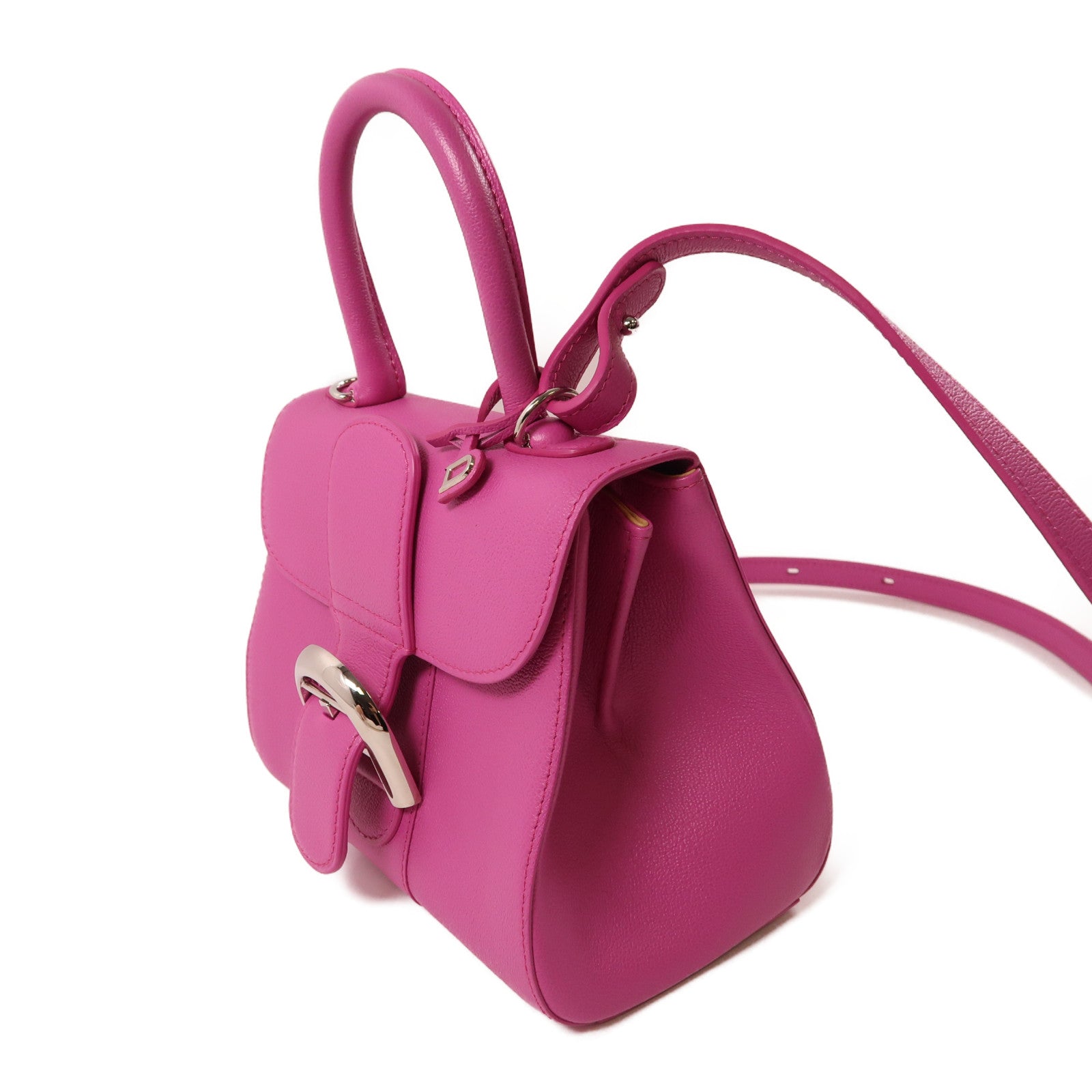 Delvaux 牛皮皮革Briliant Mini銀扣手挽肩背兩用袋