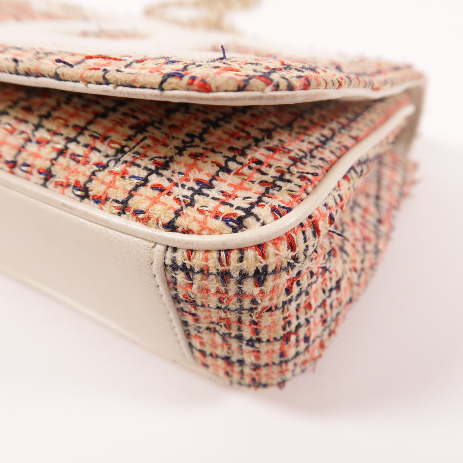 CHANEL CC GHW Mania Camera Bag Shoulder Bag Tweed Red/White