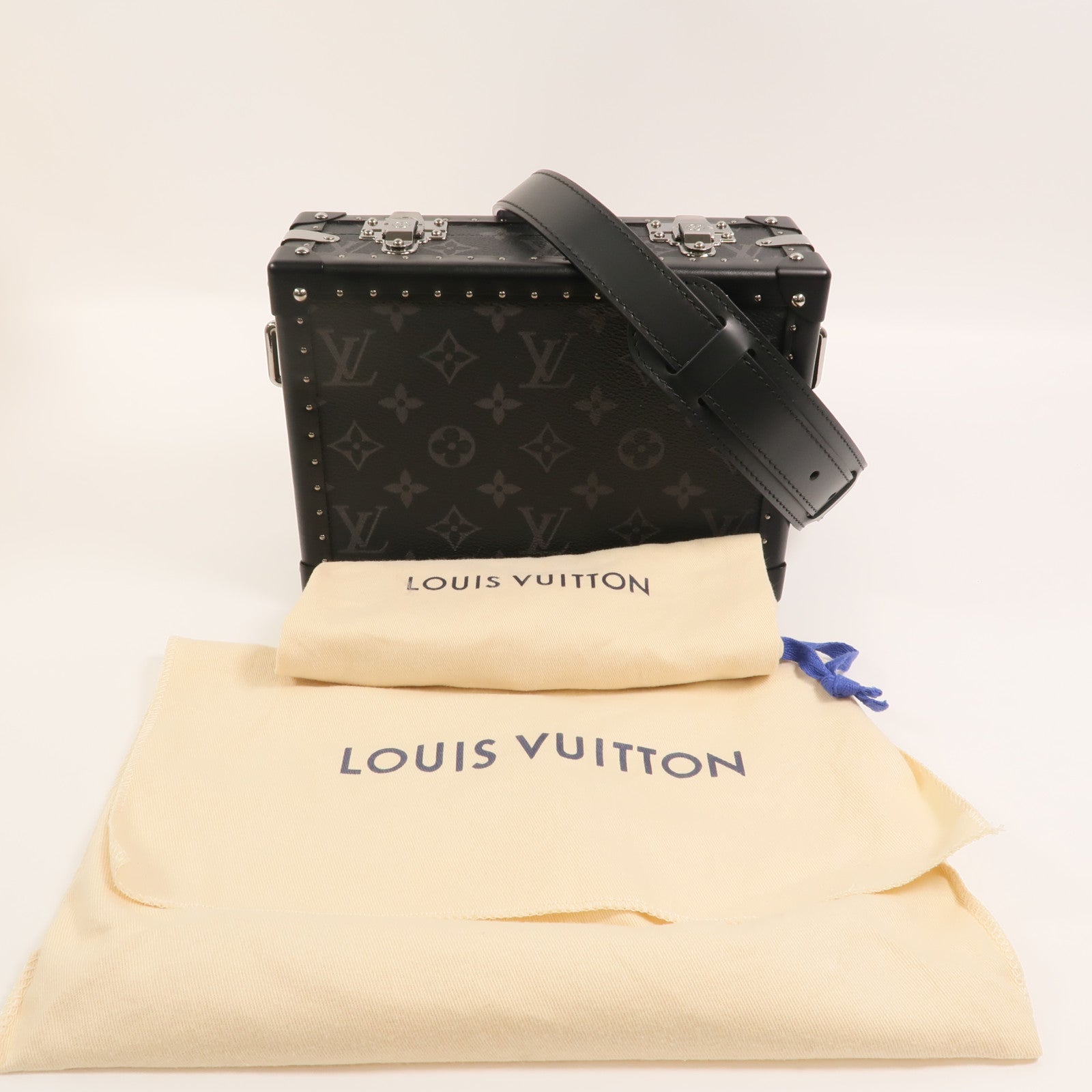 LOUIS VUITTON Monogram Eclipse Clutch Box肩背袋