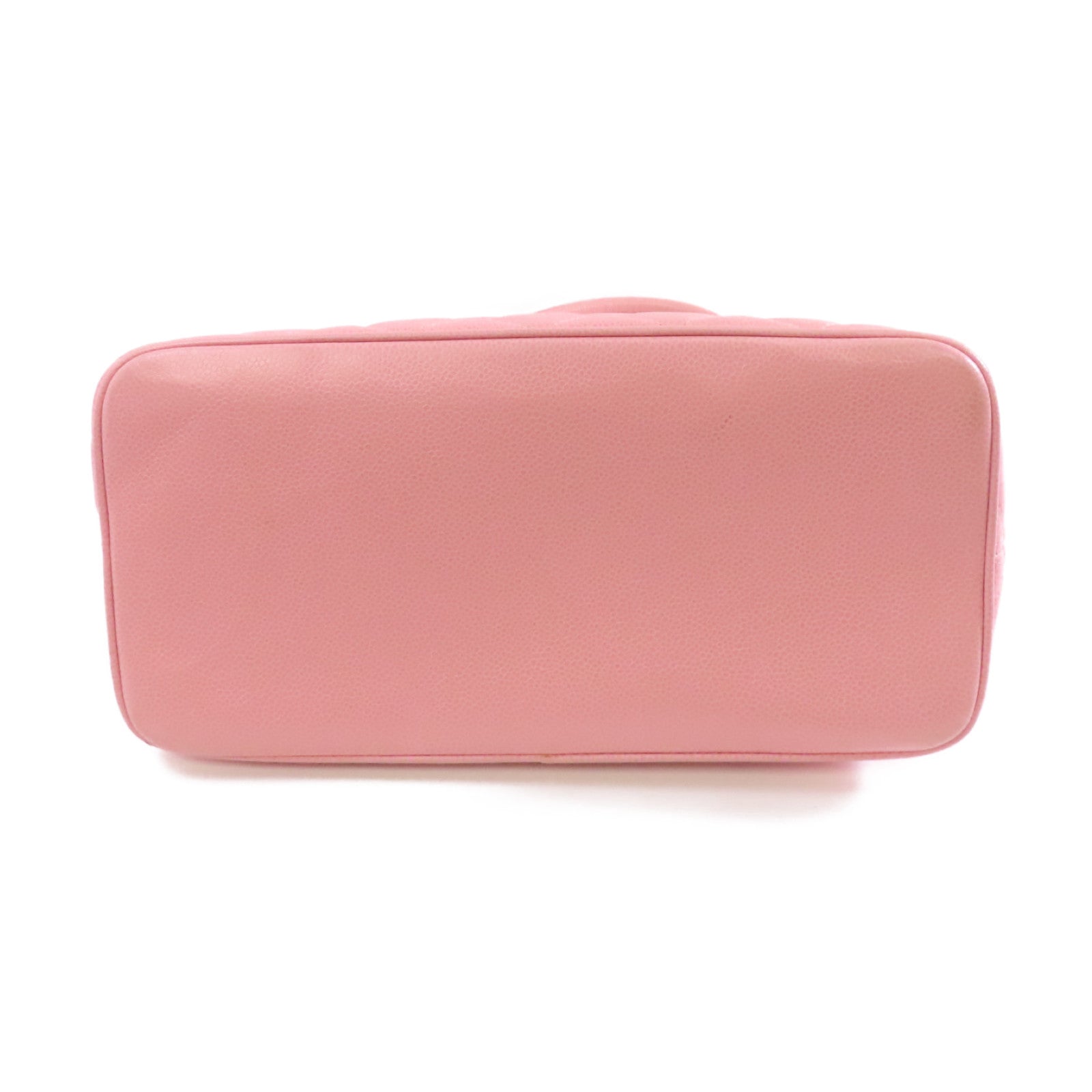CHANEL 菱格Caviar皮革Tote Bag金扣手挽袋粉紅色