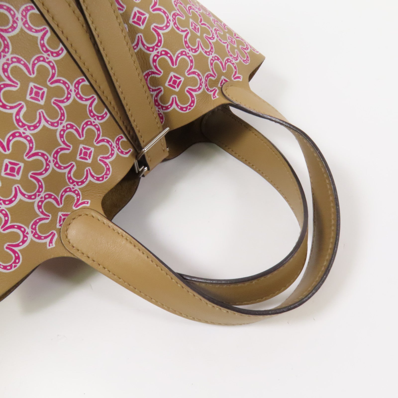 HERMES Swift皮革Micro Picotin Daisy 14銀扣手挽袋Chai