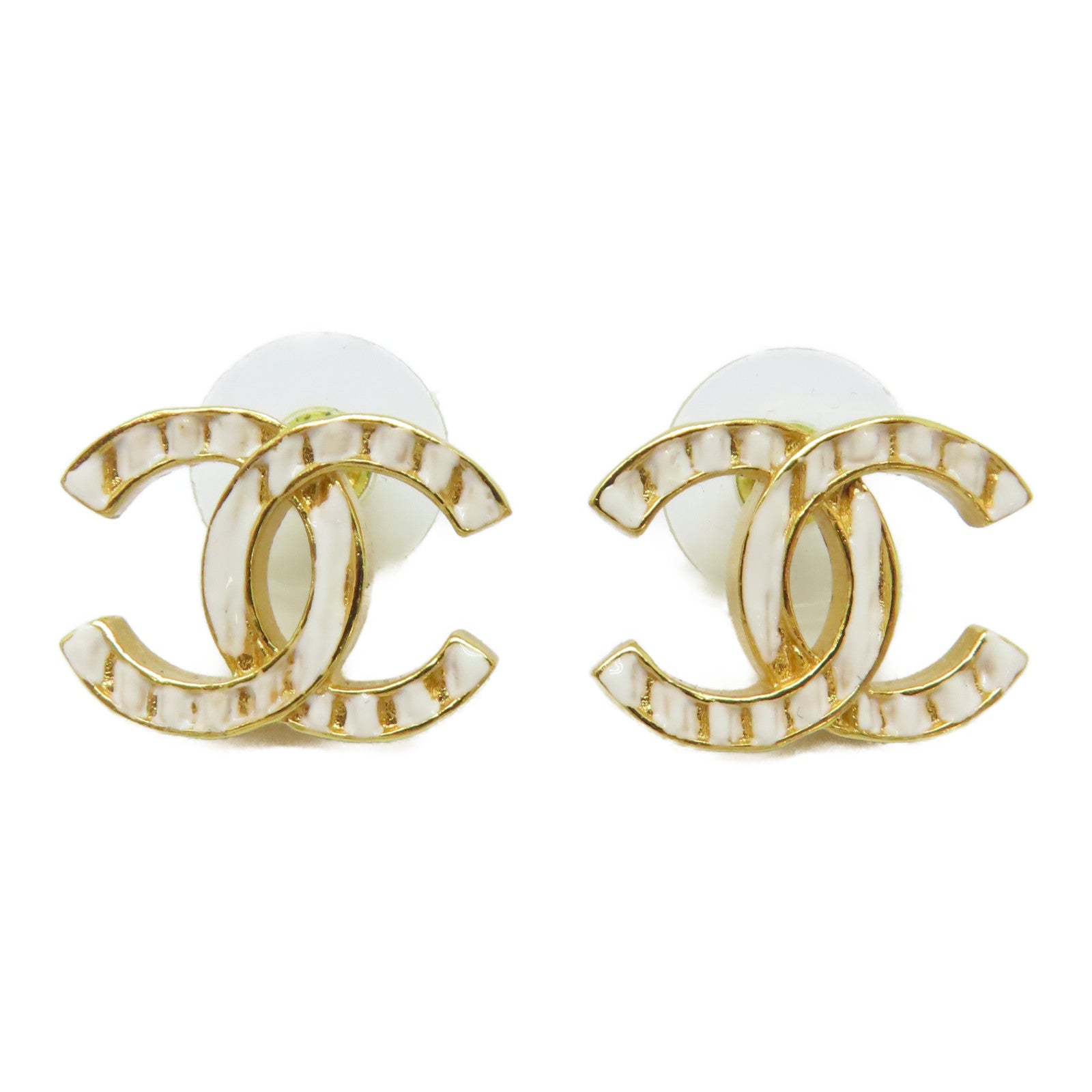 CHANEL 金屬Earrings耳環金色/白色