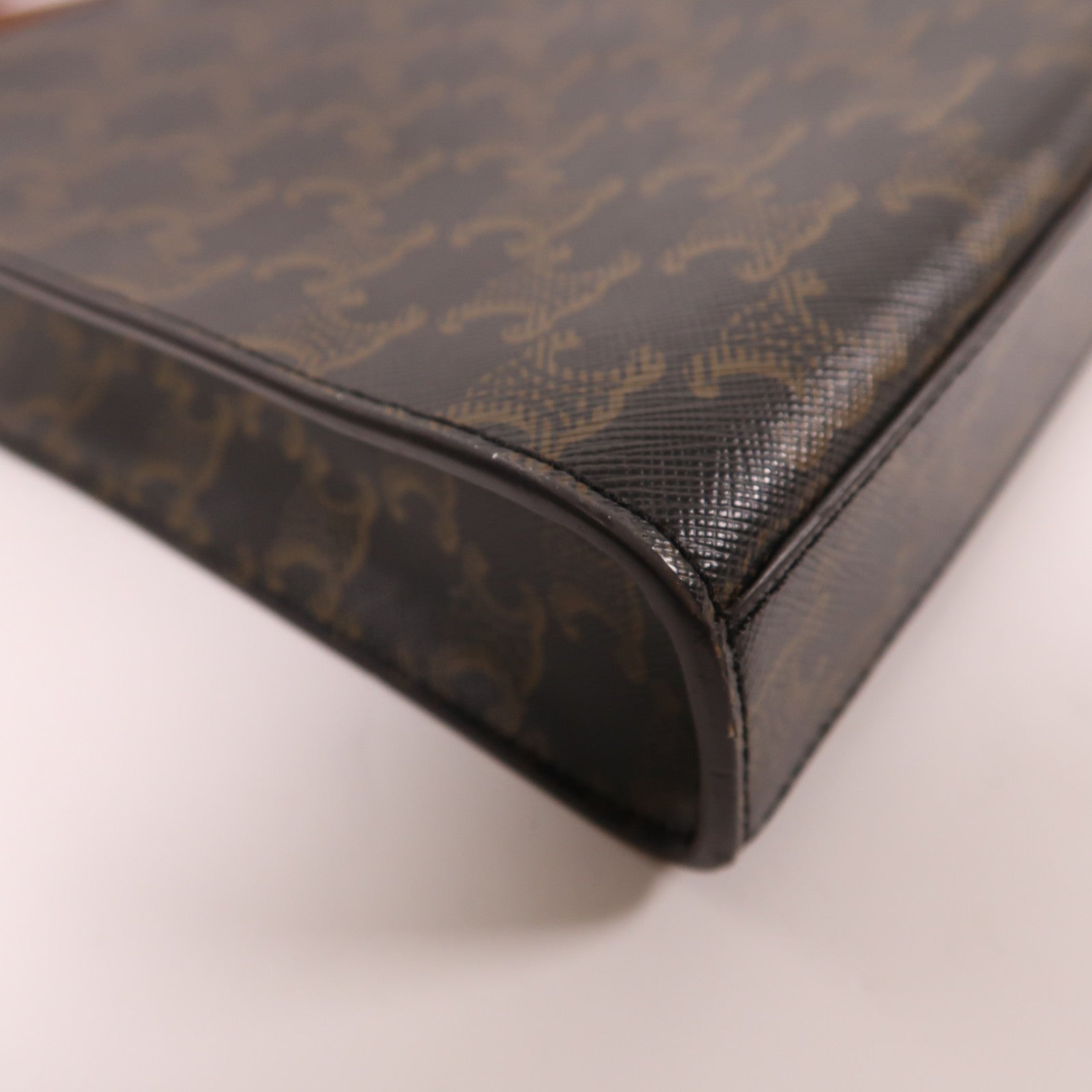 CELINE 塗層帆布Triomphe Cabas Mini金扣手挽肩背兩用袋啡色