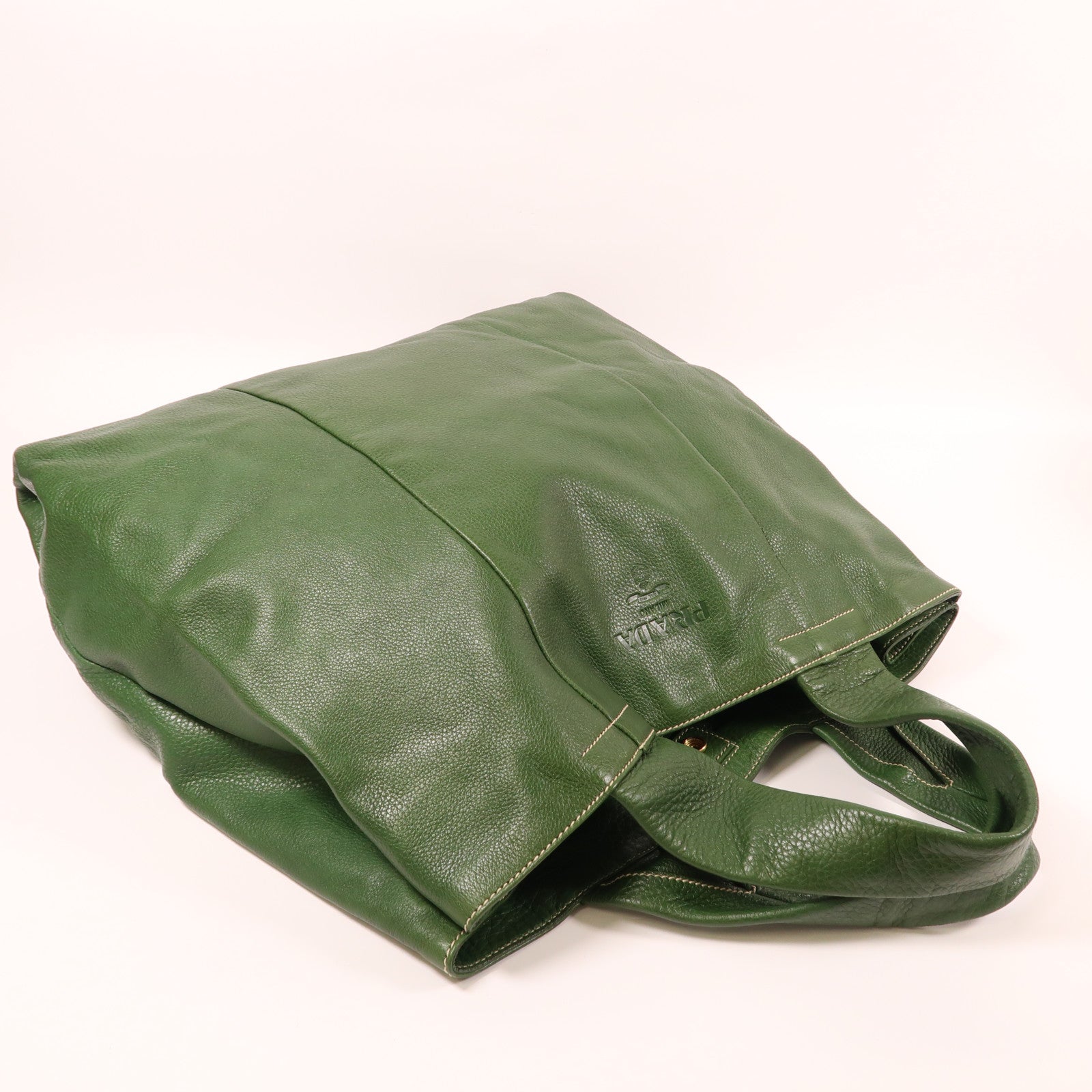 PRADA 牛皮皮革Tote Bag金扣手挽袋