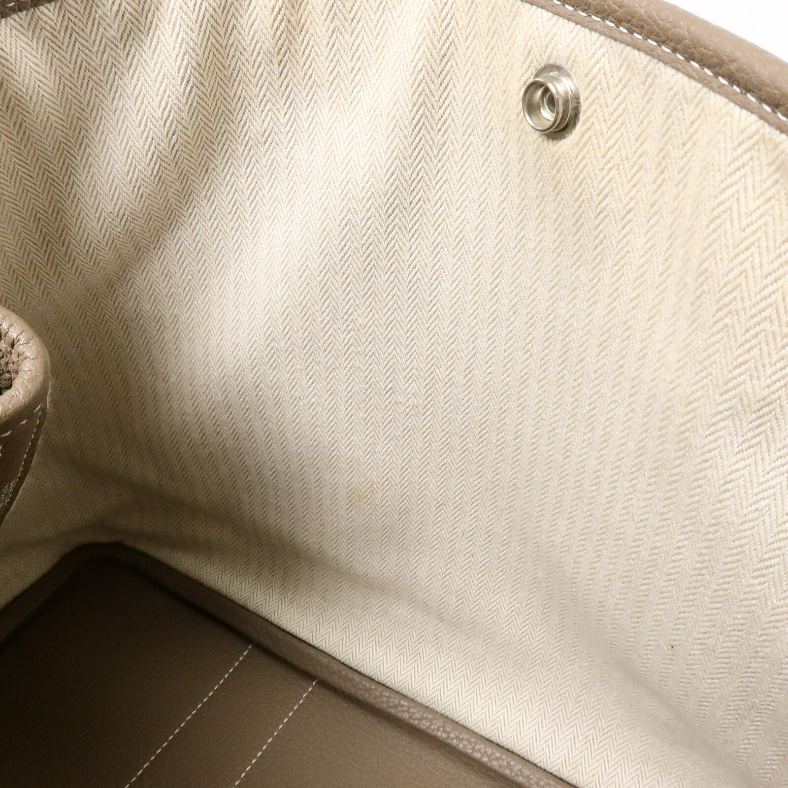 HERMES Negonda皮革Garden Party PM手挽袋Etoupe