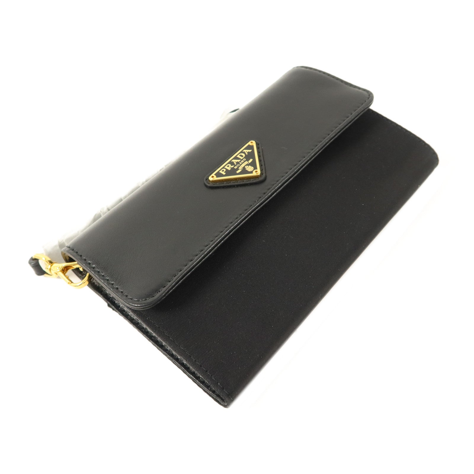 PRADA 牛皮皮革/尼龍Pouch Wallet錢包