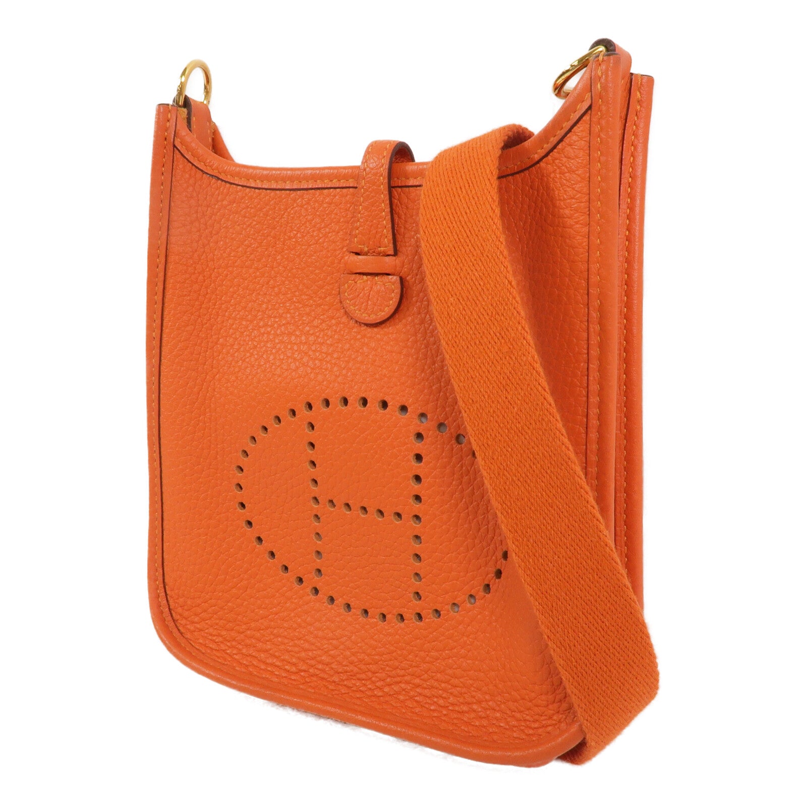 HERMES Clemence皮革Evelyne TPM肩背袋Orange
