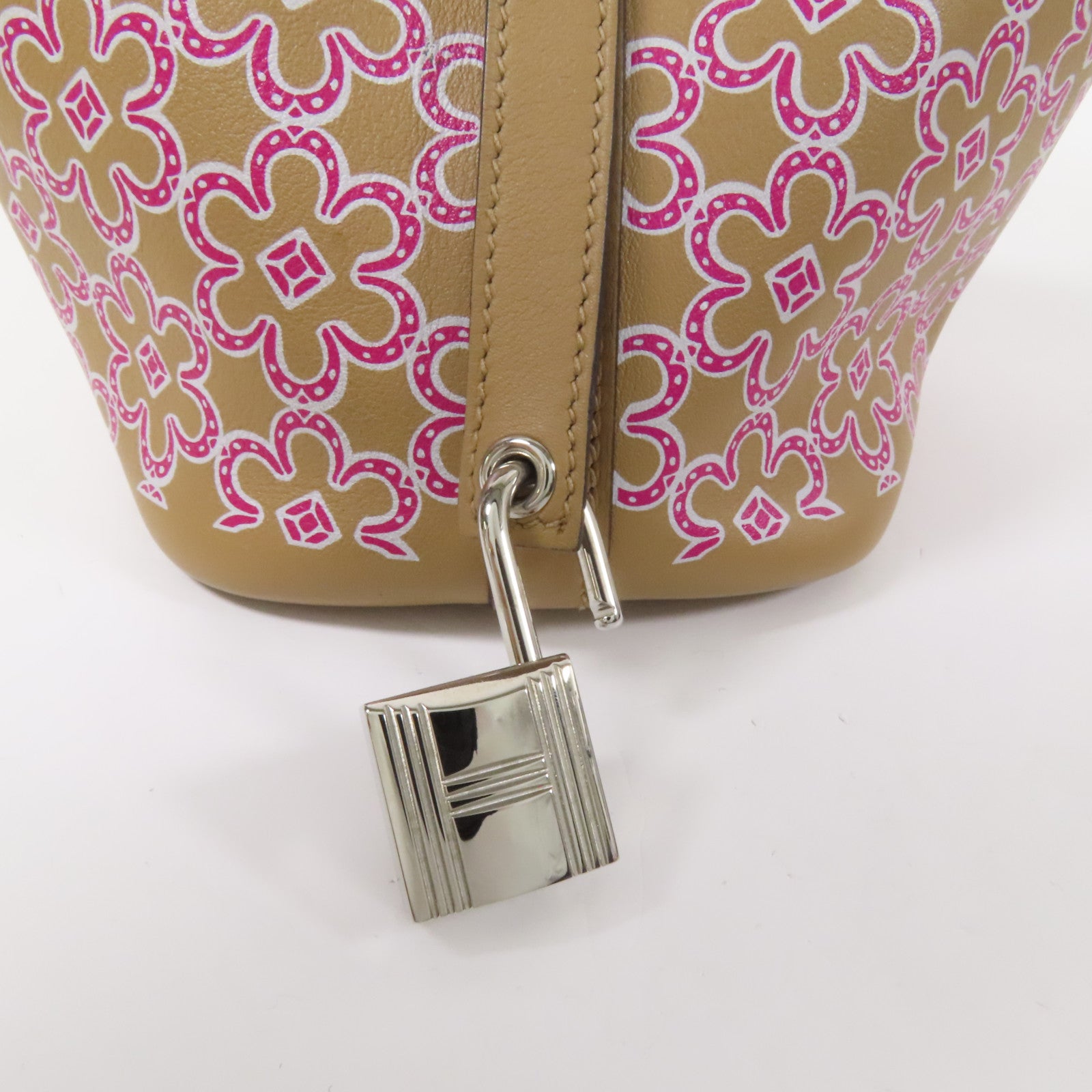 HERMES Swift皮革Micro Picotin Daisy 14銀扣手挽袋Chai