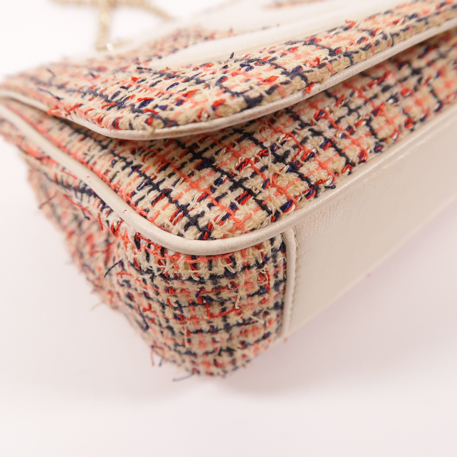 CHANEL CC GHW Mania Camera Bag Shoulder Bag Tweed Red/White