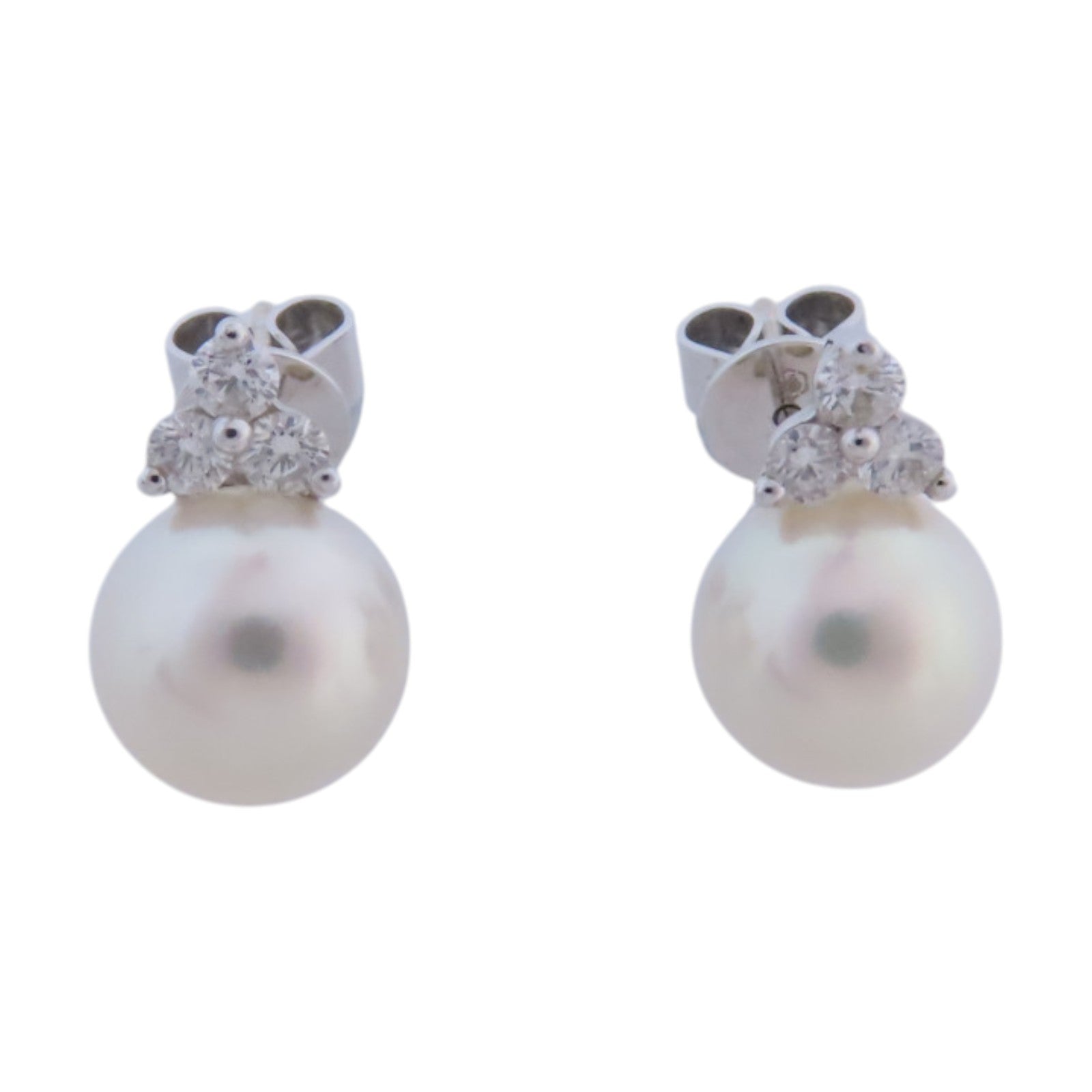 JEWELRY 【激減優惠】18K白金Pearl Diamond Earrings珍珠/鑽石耳環