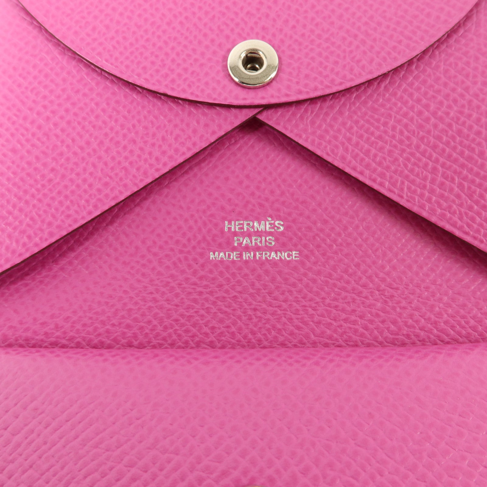 HERMES Epsom皮革Calvi Duo Compact Card Holder卡片套Magnolia