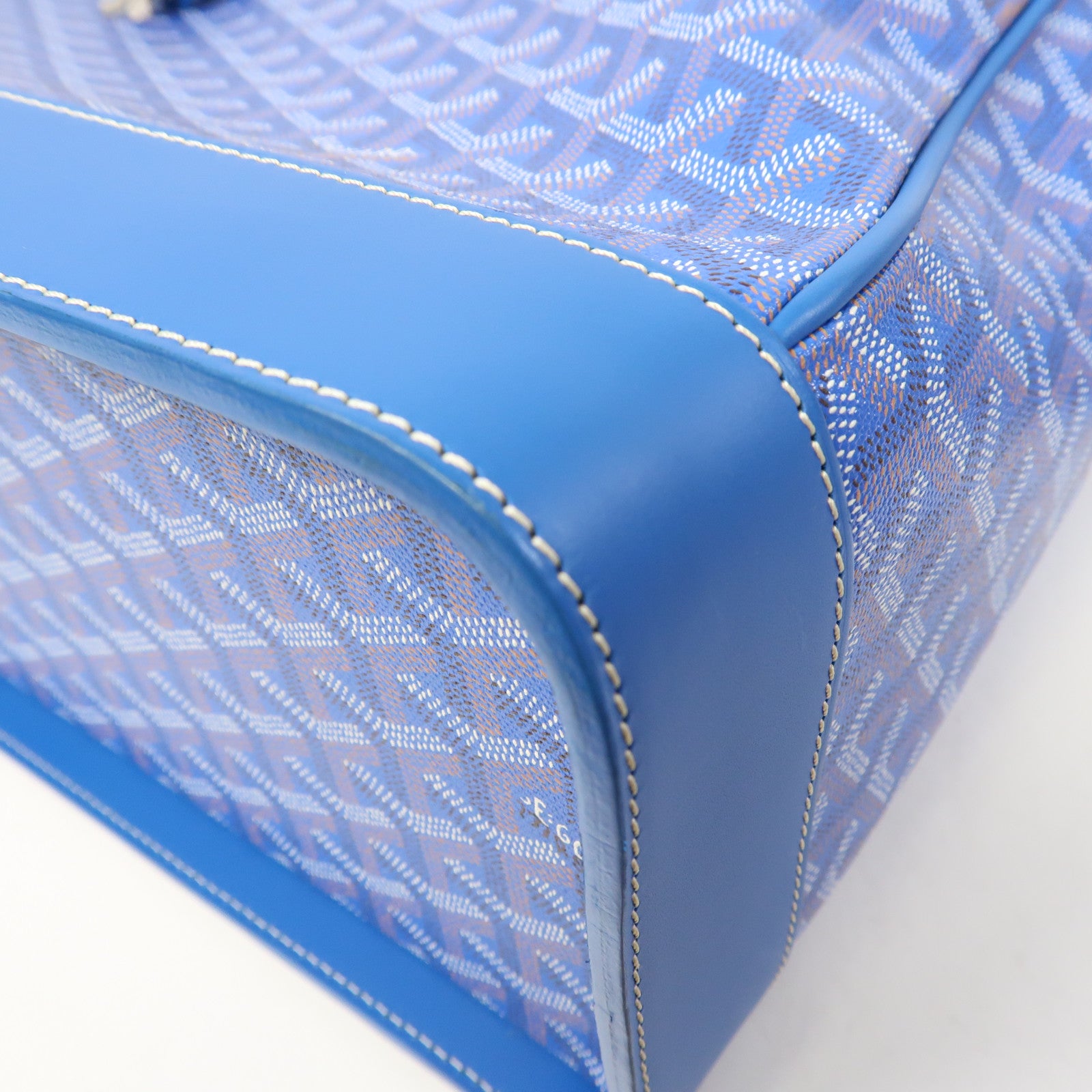 GOYARD 塗層帆布2Way Shoulder Bag銀扣手挽肩背兩用袋藍色
