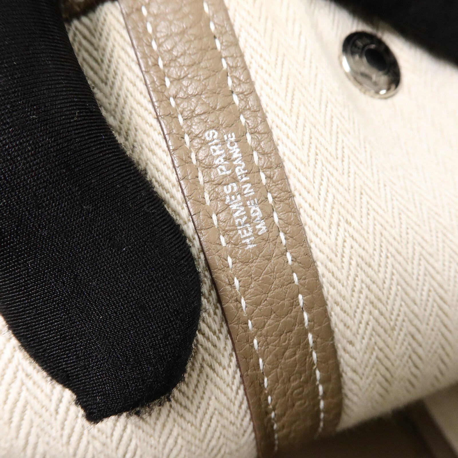 HERMES Negonda皮革Garden Party PM手挽袋Etoupe