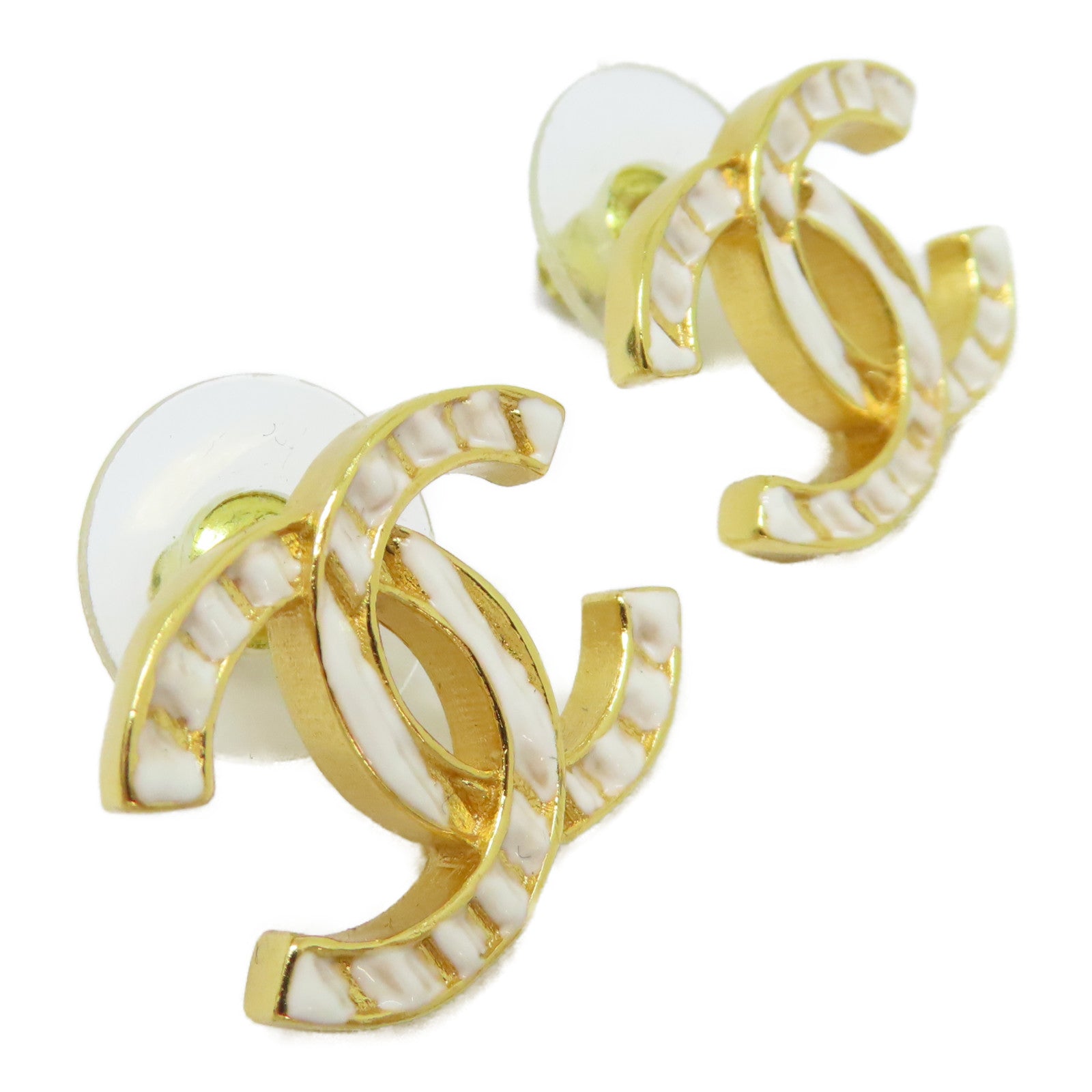 CHANEL 金屬Earrings耳環金色/白色