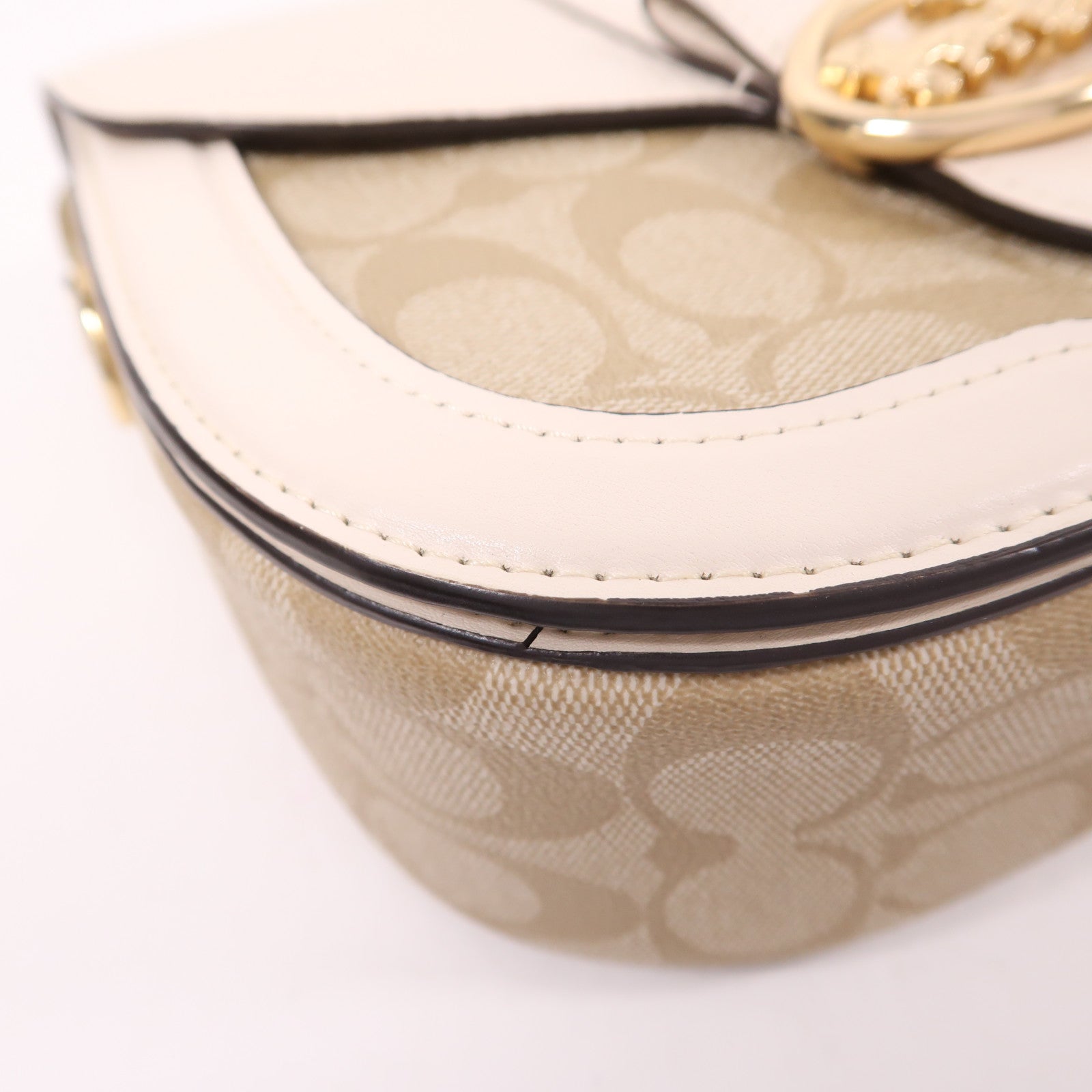 COACH 塗層帆布Georgie Saddle Bag金扣肩背袋