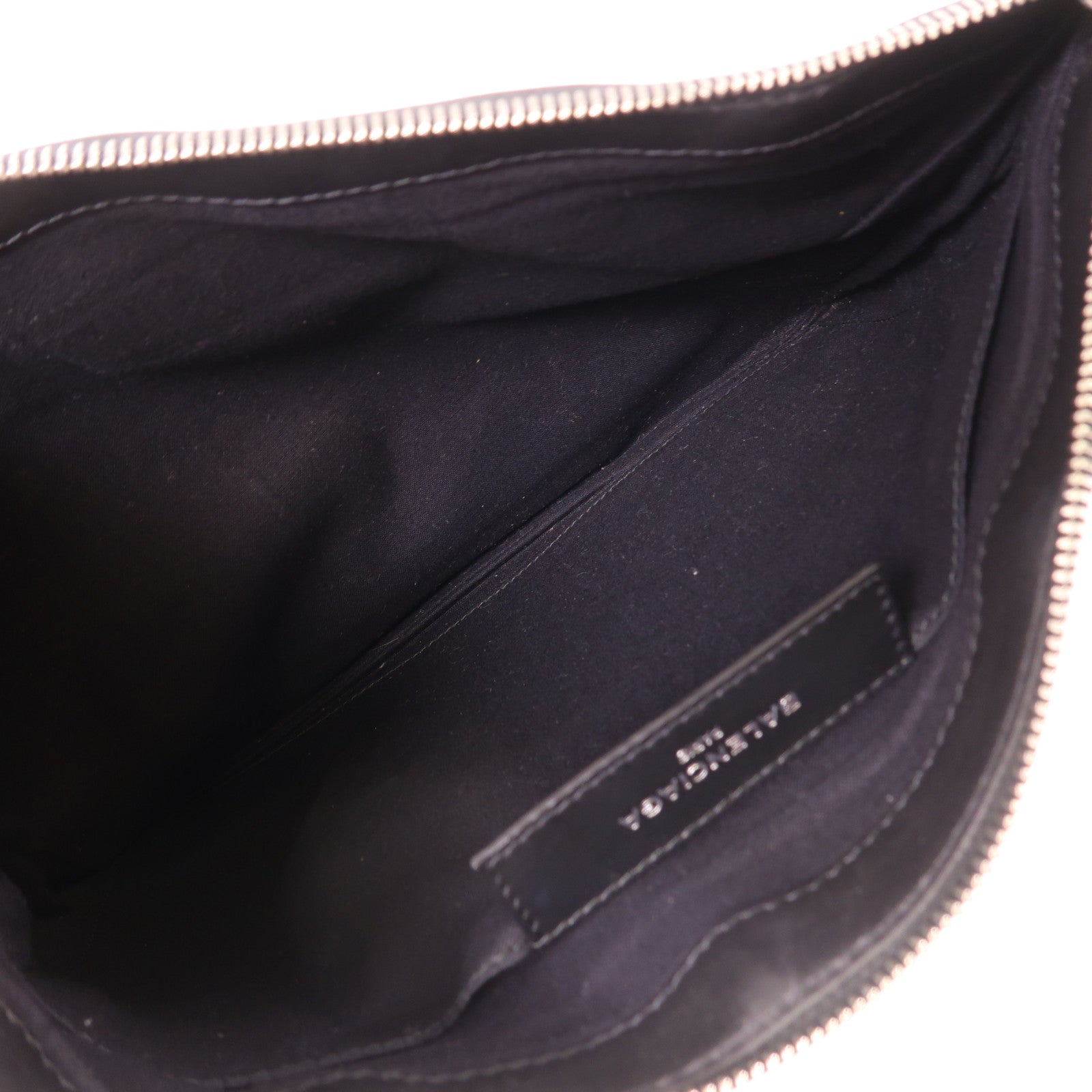 BALENCIAGA 帆布/皮革Pouch銀扣手拿包