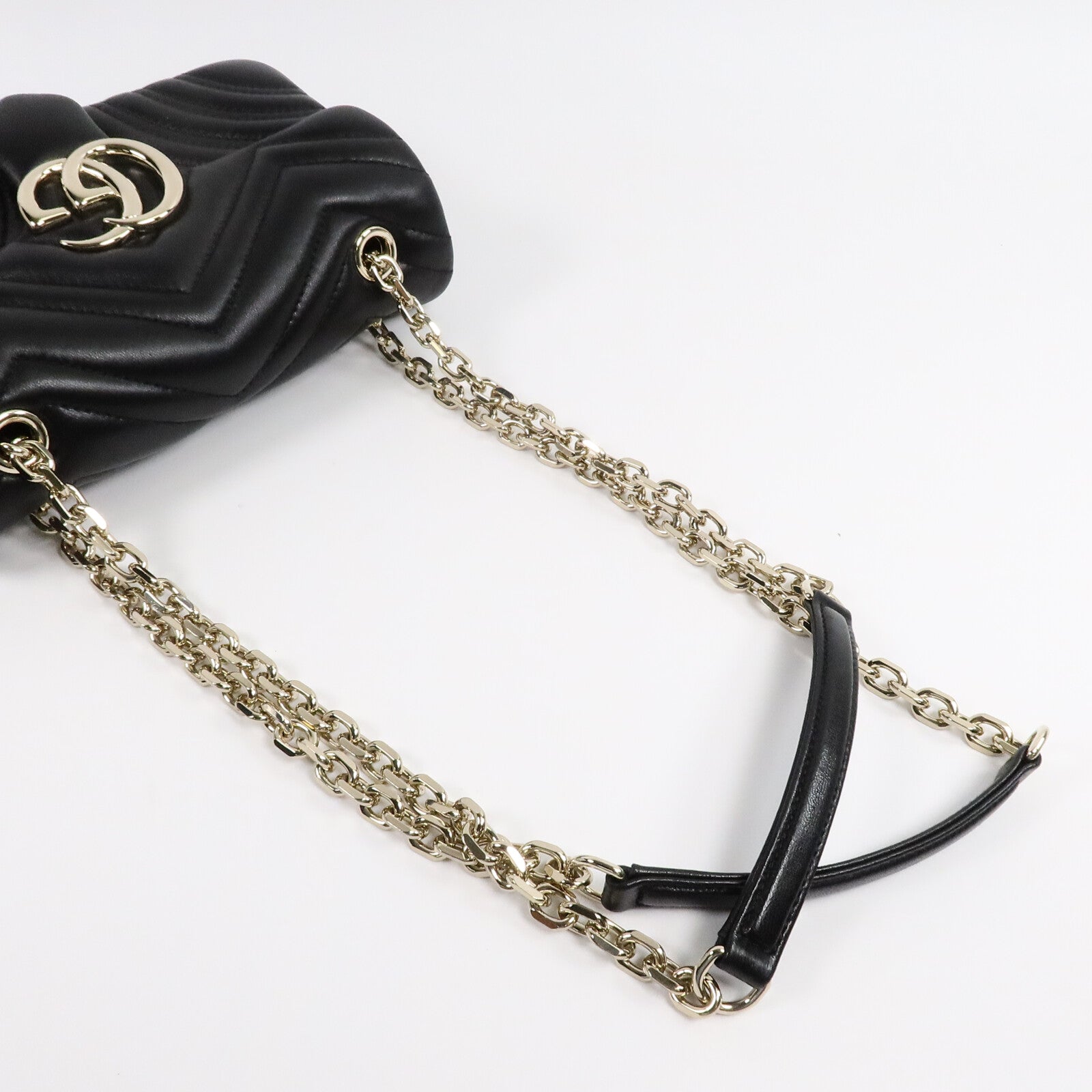 GUCCI 牛皮皮革GG Marmont鏈帶肩背袋