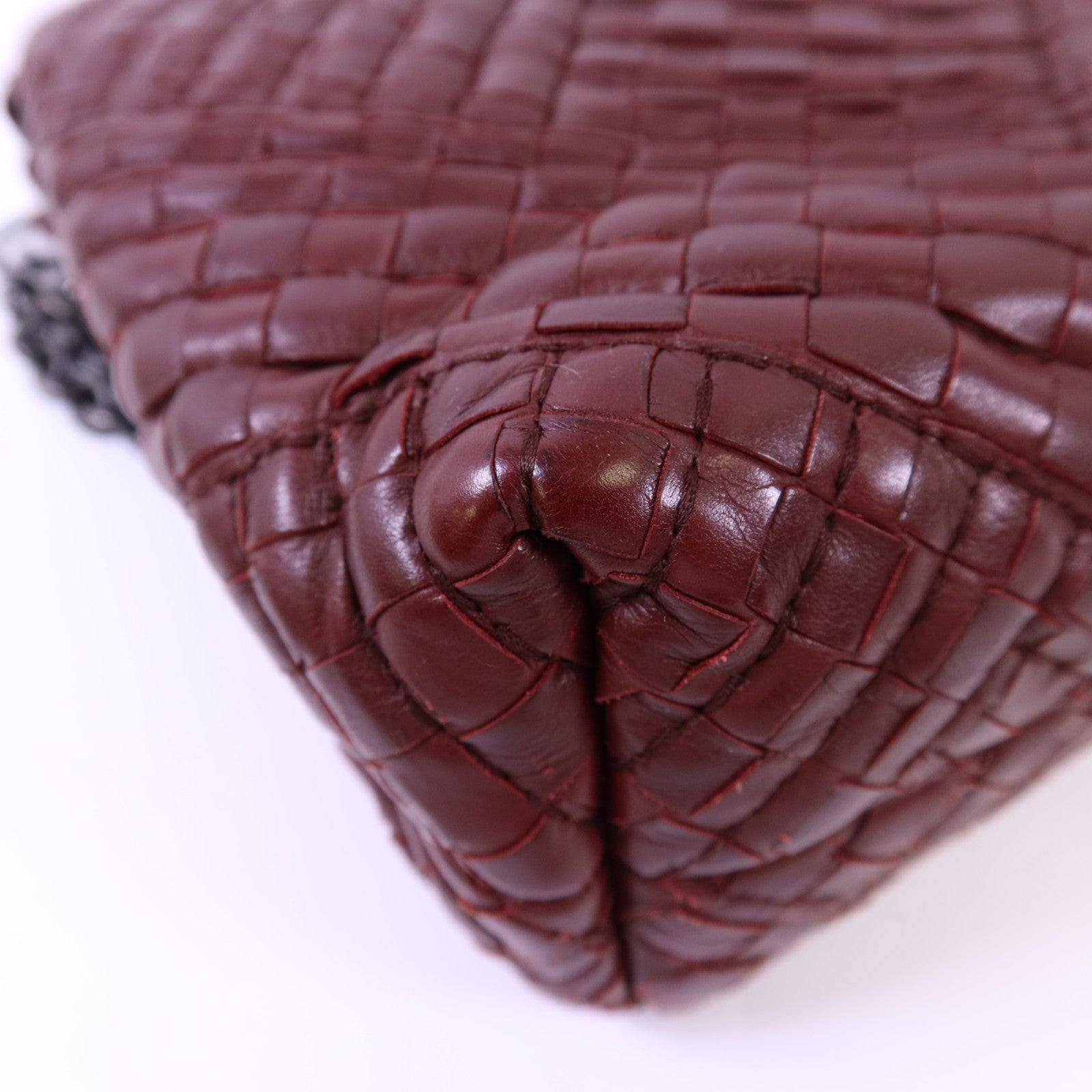 BOTTEGA VENETA 【激減優惠】織紋皮革Shoulder Bag鏈帶肩背袋