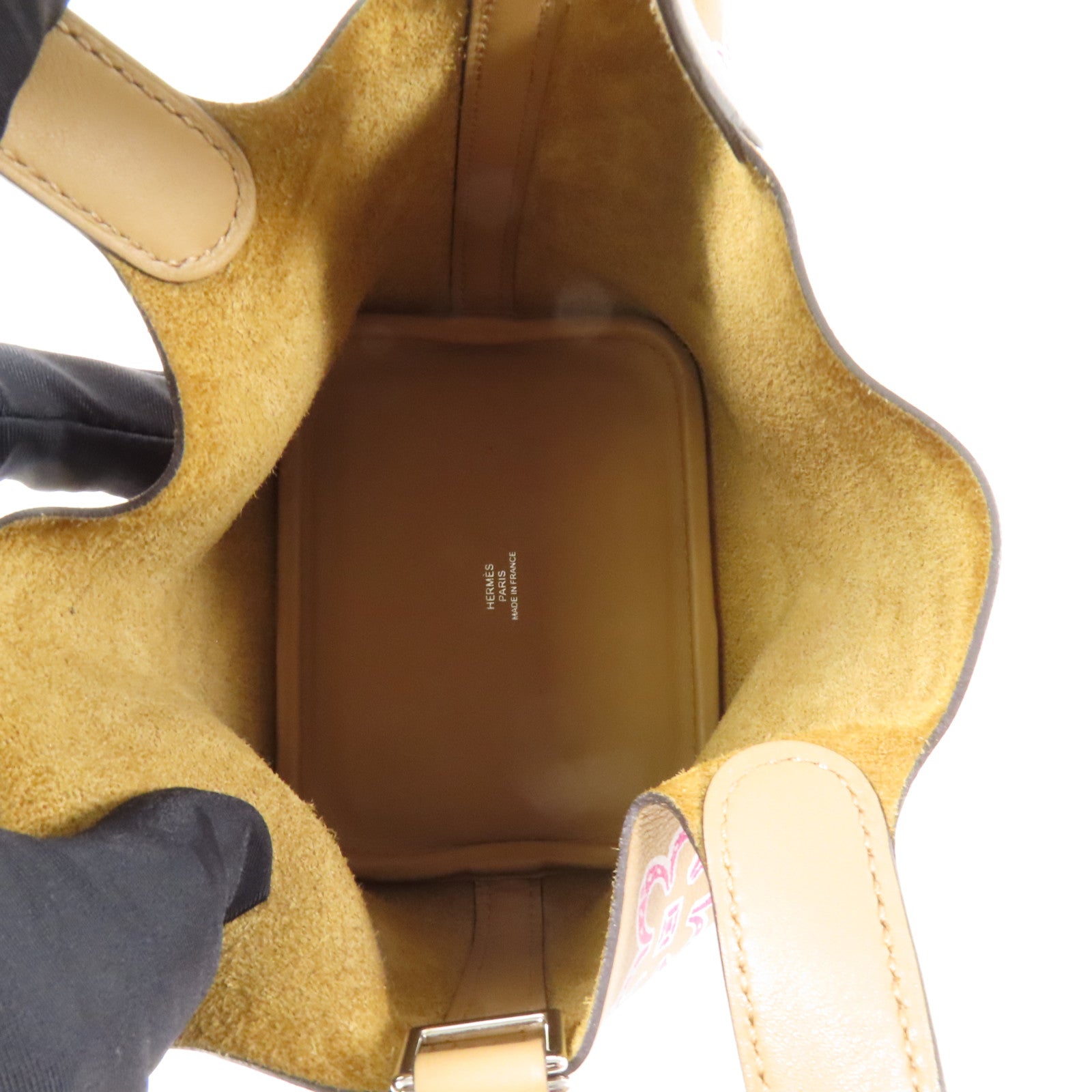 HERMES Swift皮革Micro Picotin Daisy 14銀扣手挽袋Chai