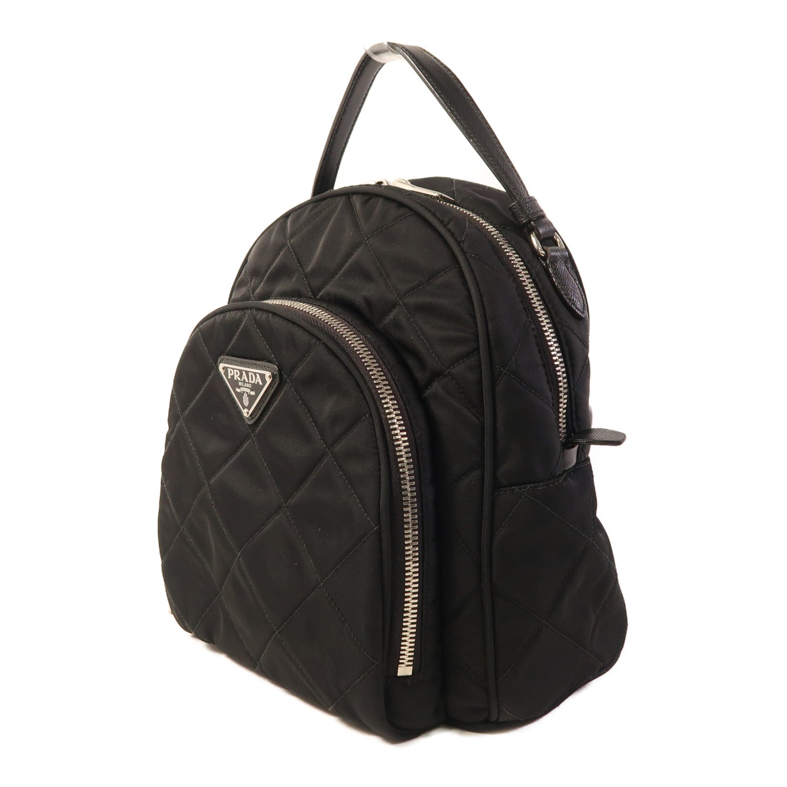 PRADA 尼龍Backpack銀扣背包