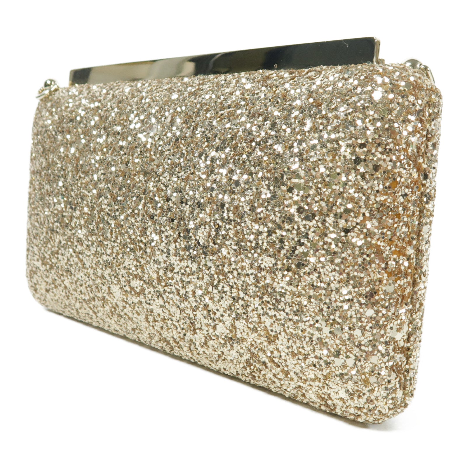 JIMMY CHOO 珠片Ellipse金扣鏈帶肩背袋