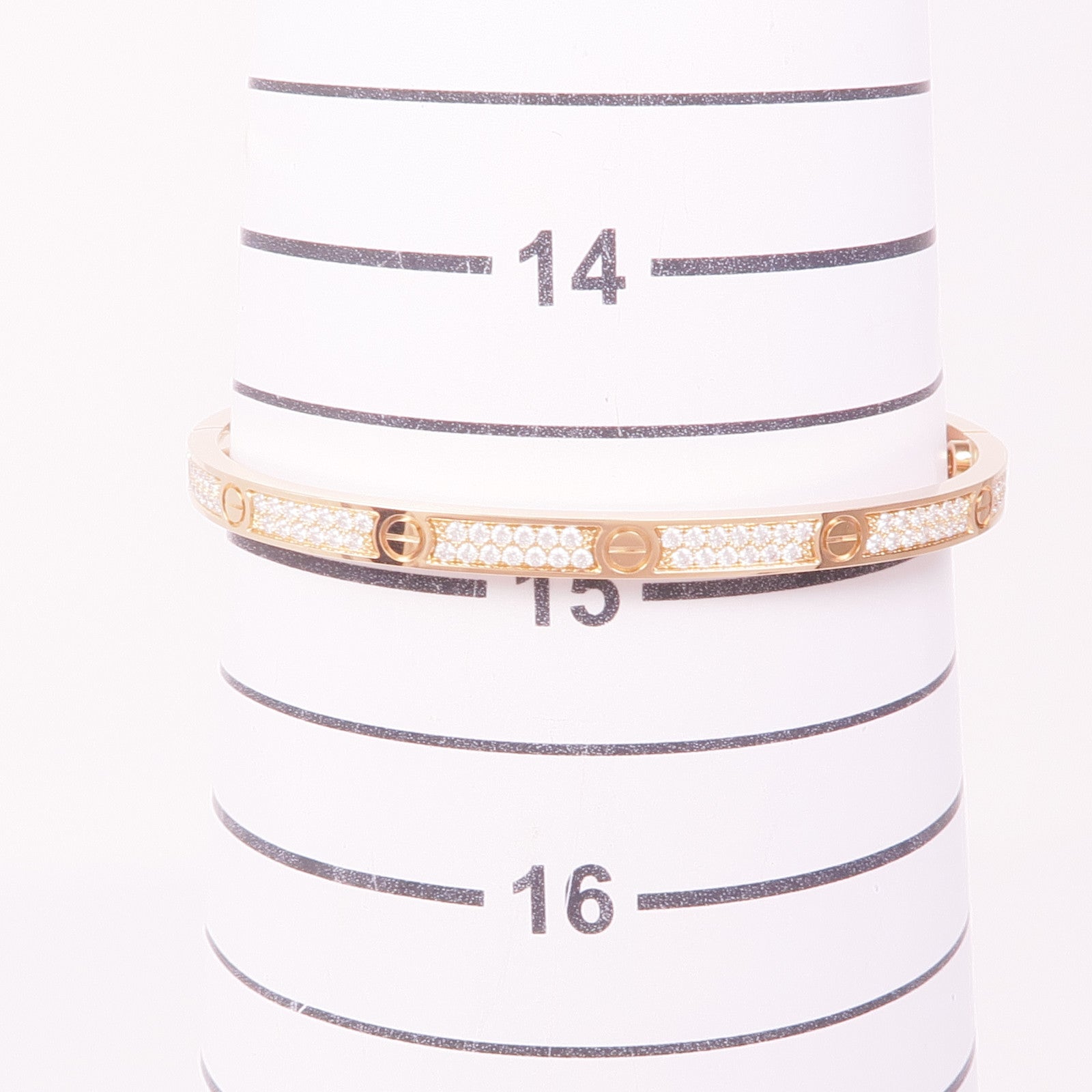 CARTIER 18K玫瑰金Love Bracelet鑽石手鏈Cartier#16